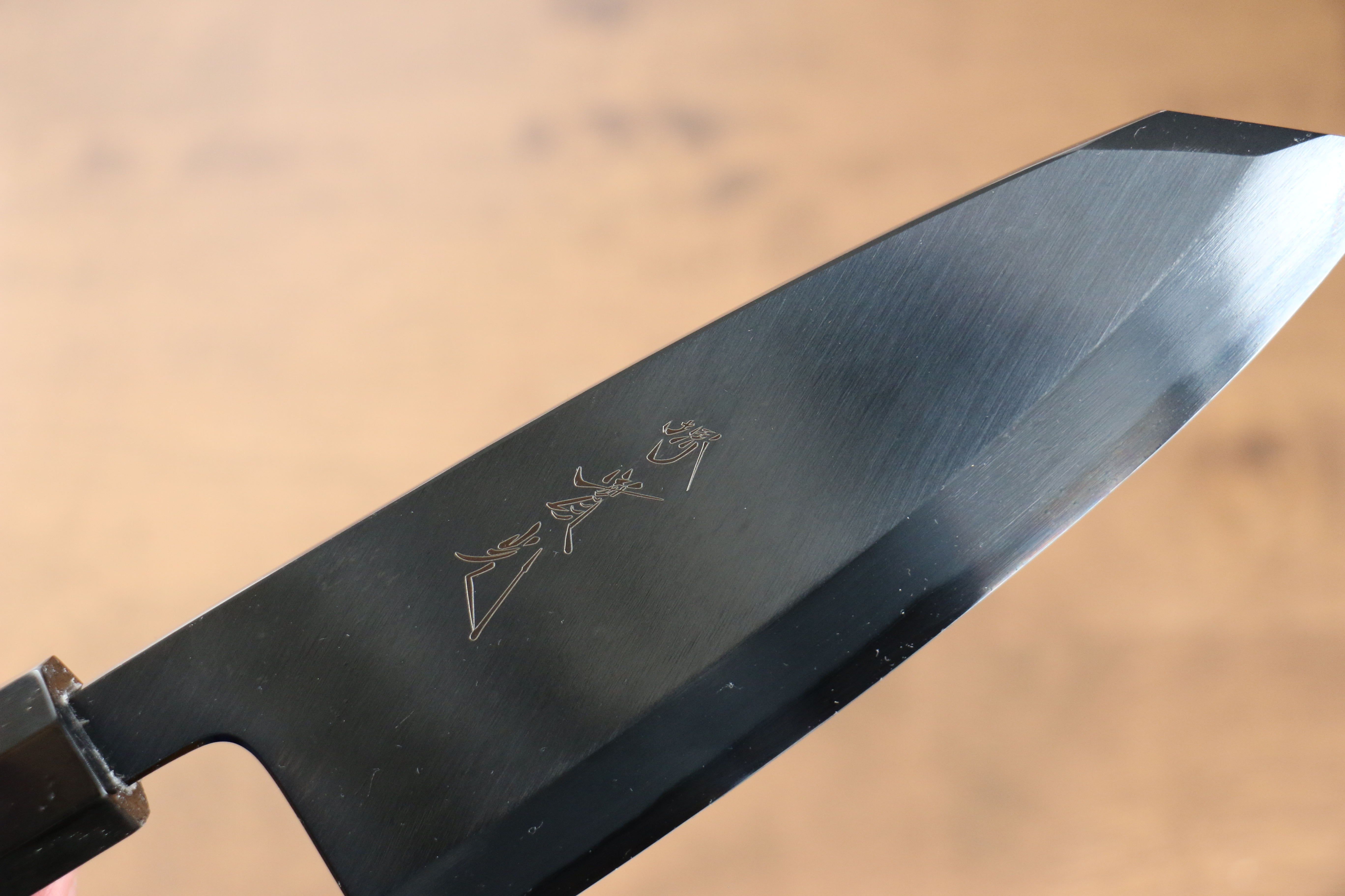 Jikko Ginza White Steel Black dyeing Kiritsuke Deba  150mm Ebony Wood Handle - Japanny - Best Japanese Knife
