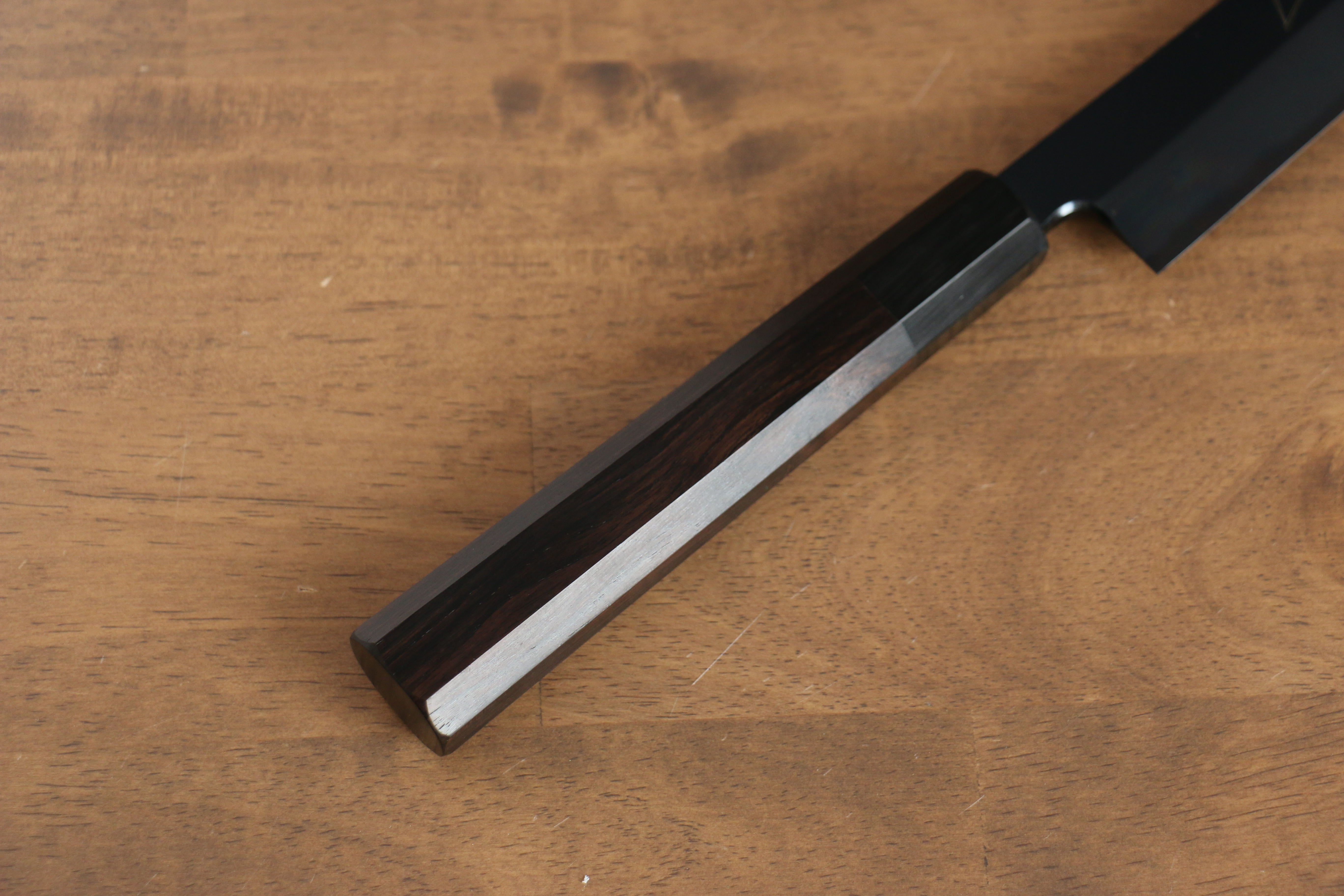 Jikko Ginza White Steel Black dyeing Sakimaru Yanagiba  300mm Ebony Wood Handle - Japanny - Best Japanese Knife
