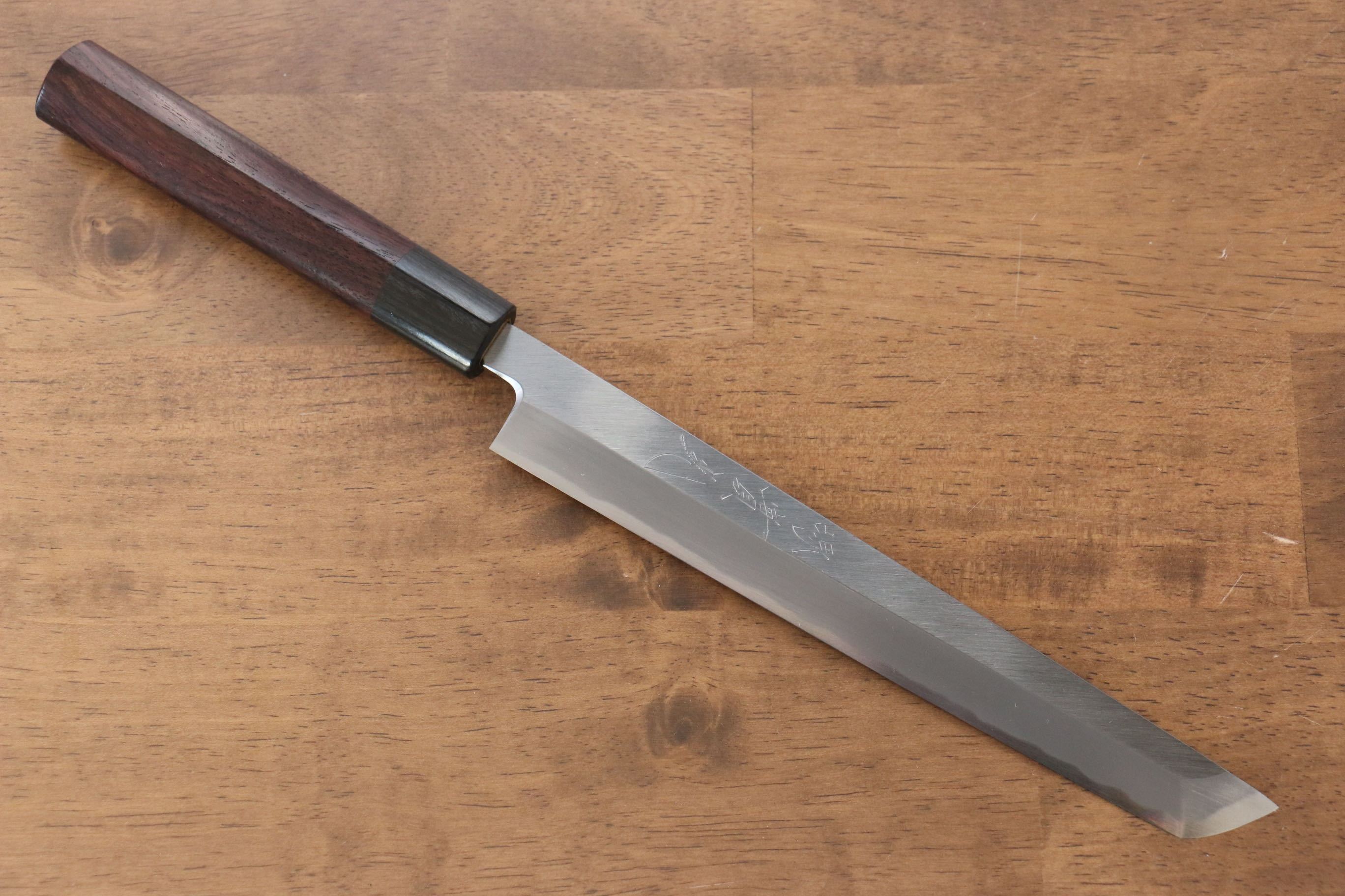 Jikko White Steel No.2 Sakimaru Yanagiba  210mm Shitan Handle - Japanny - Best Japanese Knife
