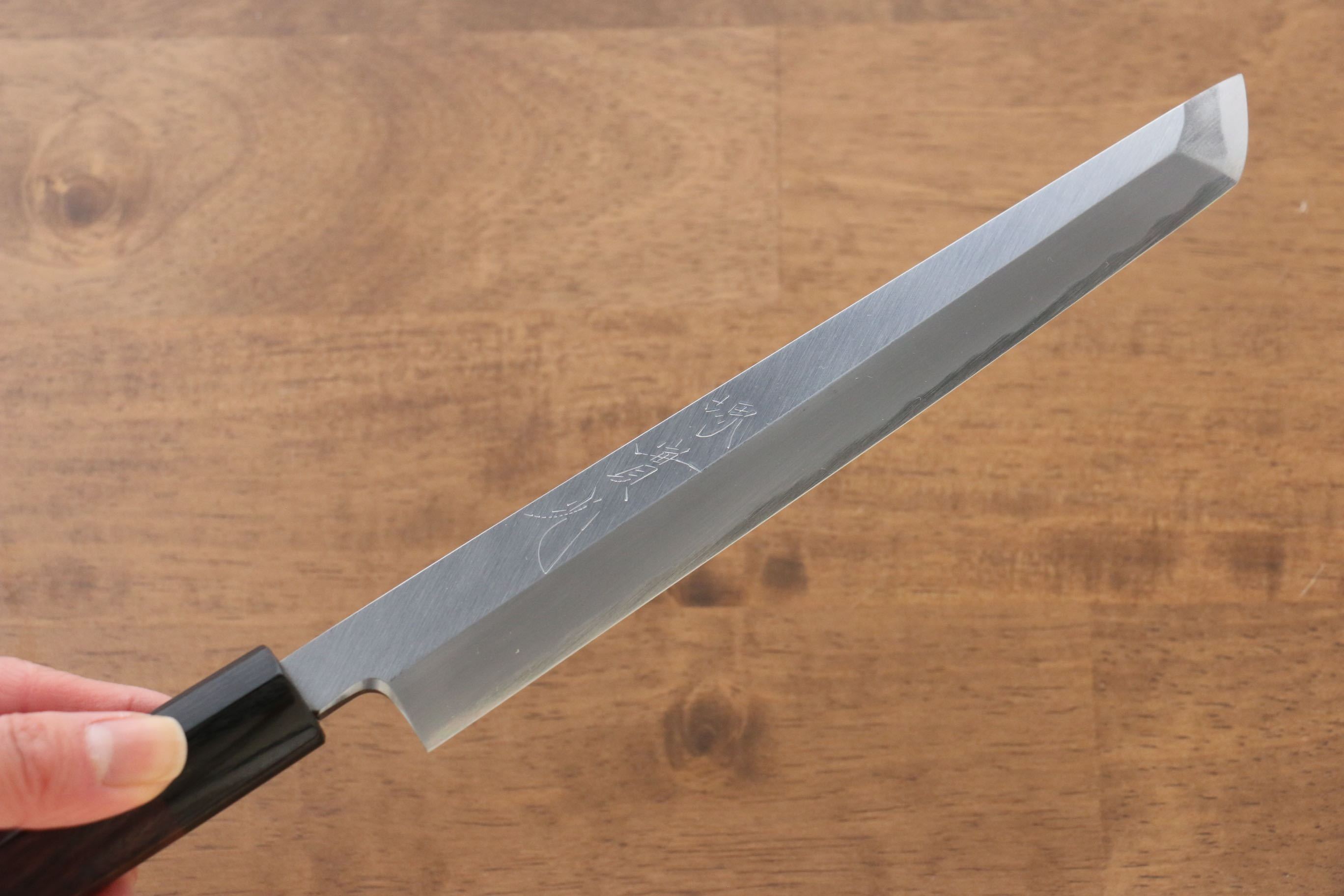 Jikko White Steel No.2 Sakimaru Yanagiba  210mm Shitan Handle - Japanny - Best Japanese Knife