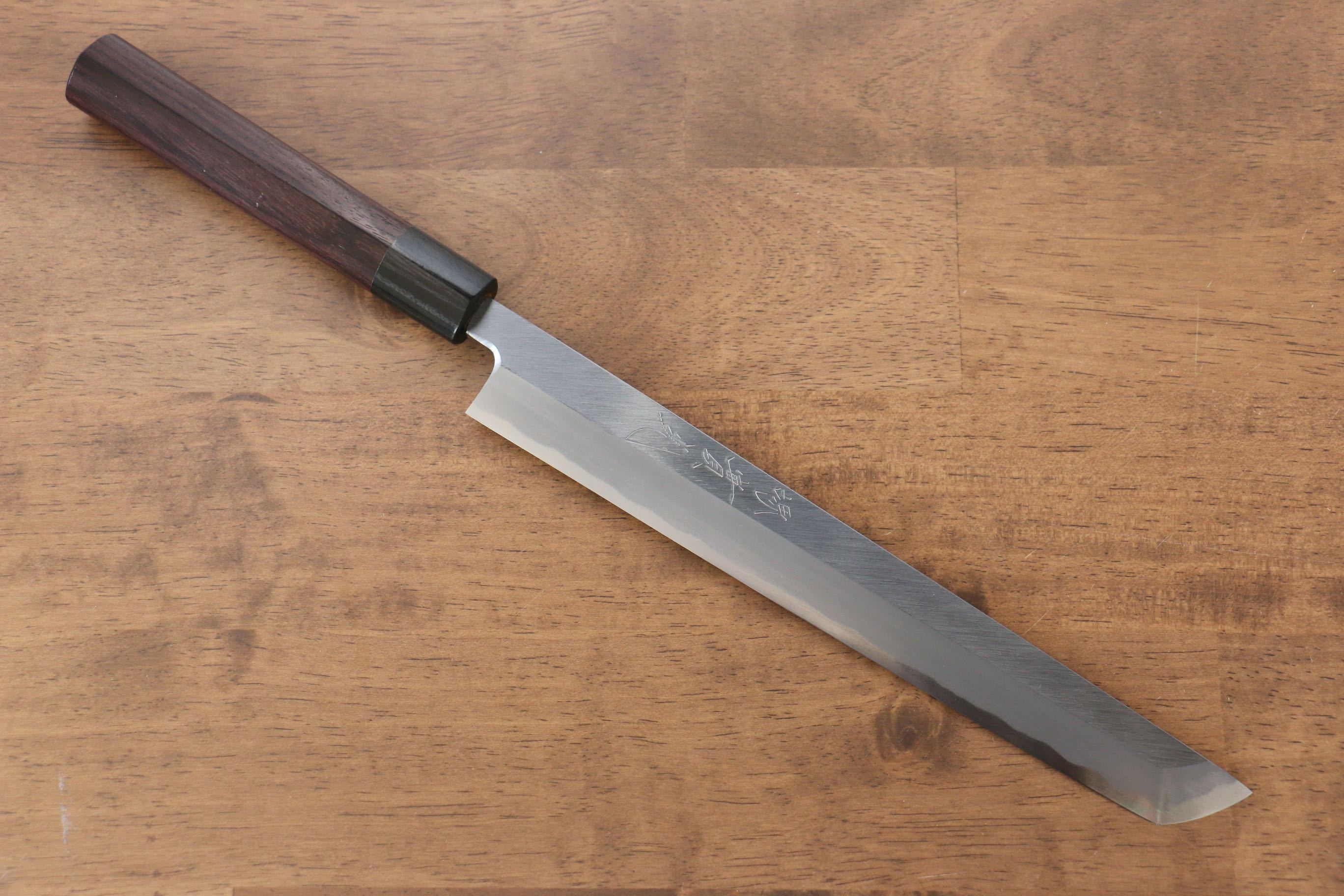 Jikko White Steel No.2 Sakimaru Yanagiba  240mm Shitan Handle - Japanny - Best Japanese Knife