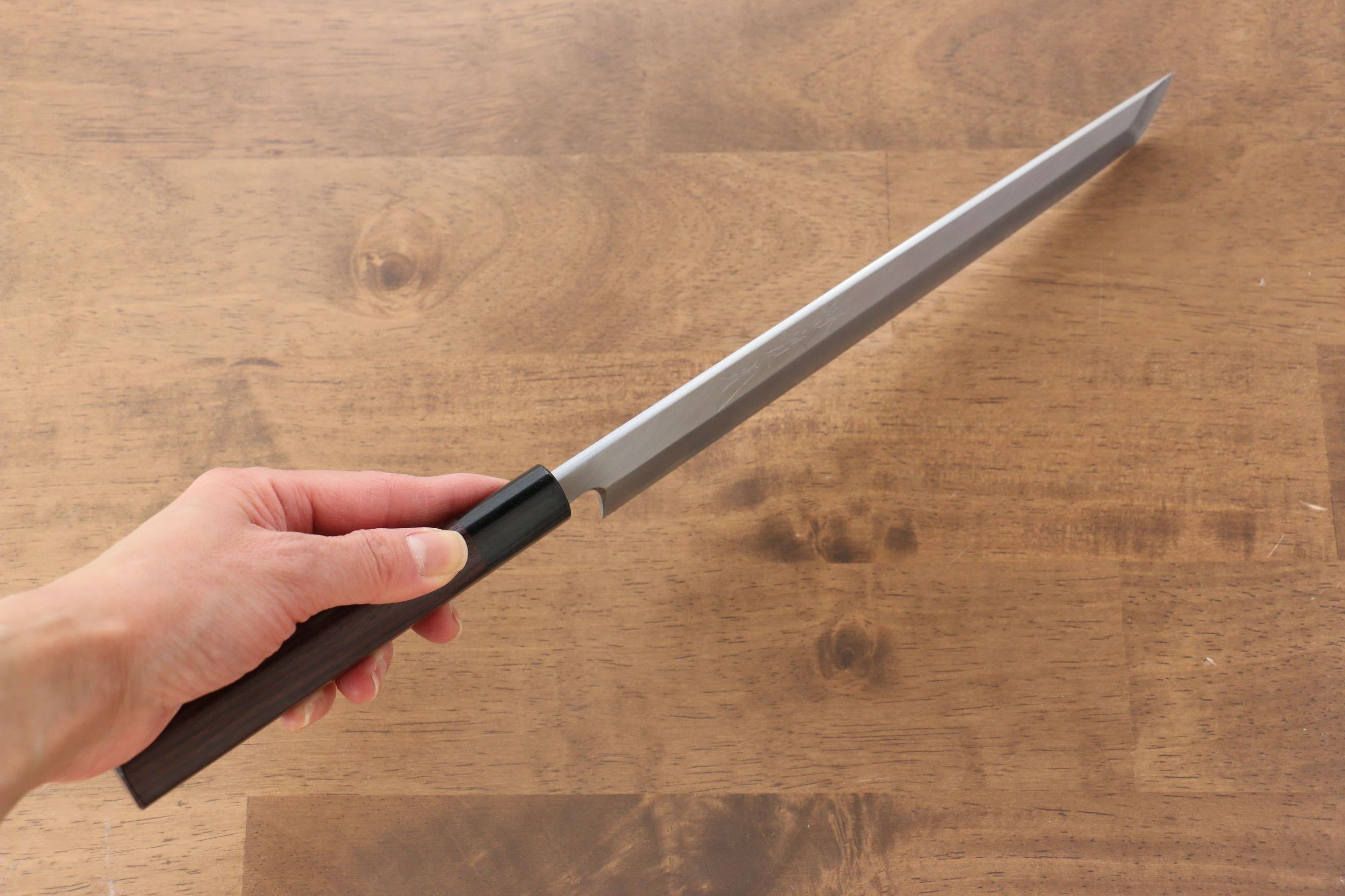 Jikko White Steel No.2 Sakimaru Yanagiba  240mm Shitan Handle - Japanny - Best Japanese Knife