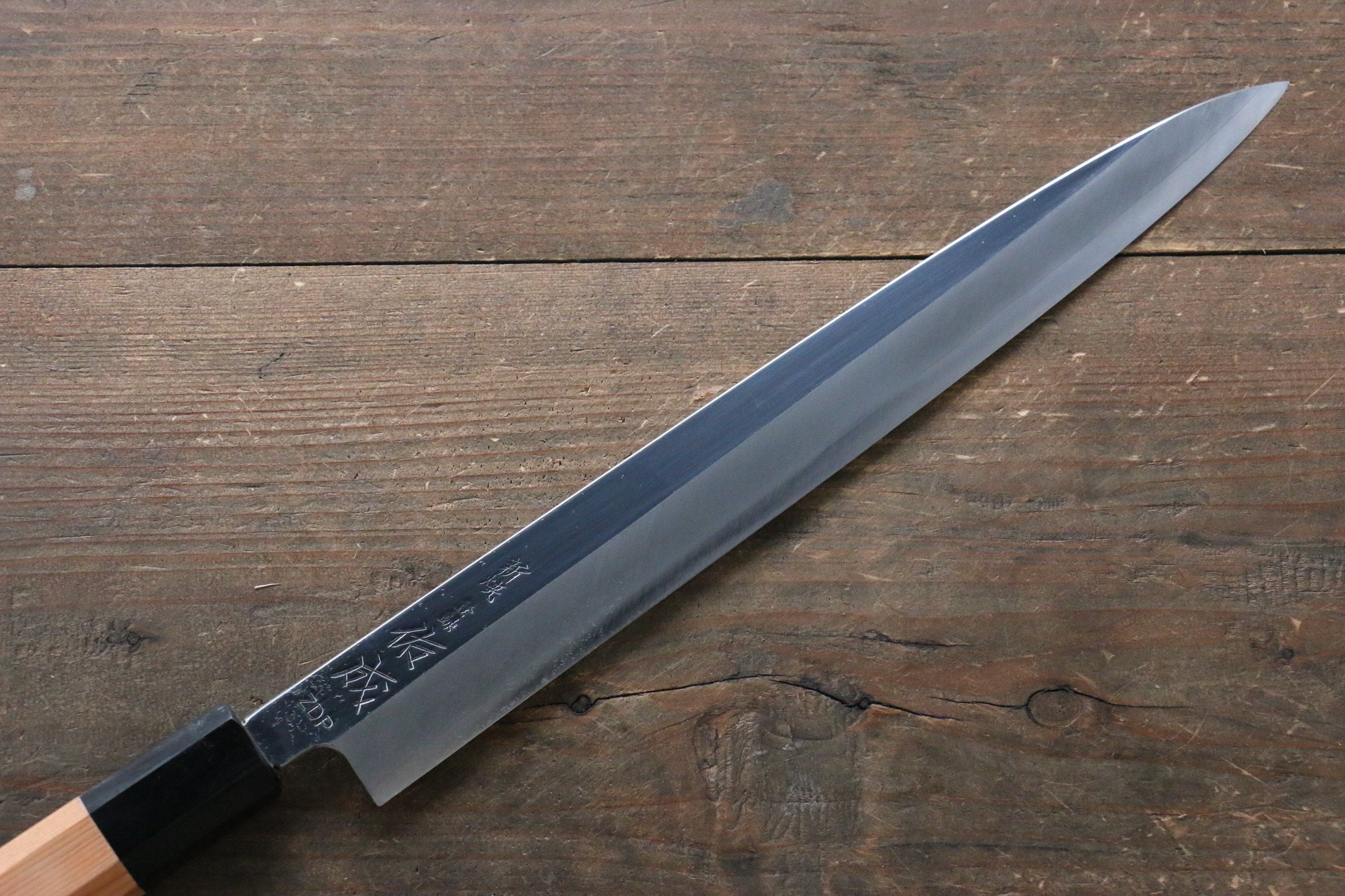 Sukenari ZDP4 Mirrored Finish Yanagiba Yew Tree Handle - Japanny - Best Japanese Knife
