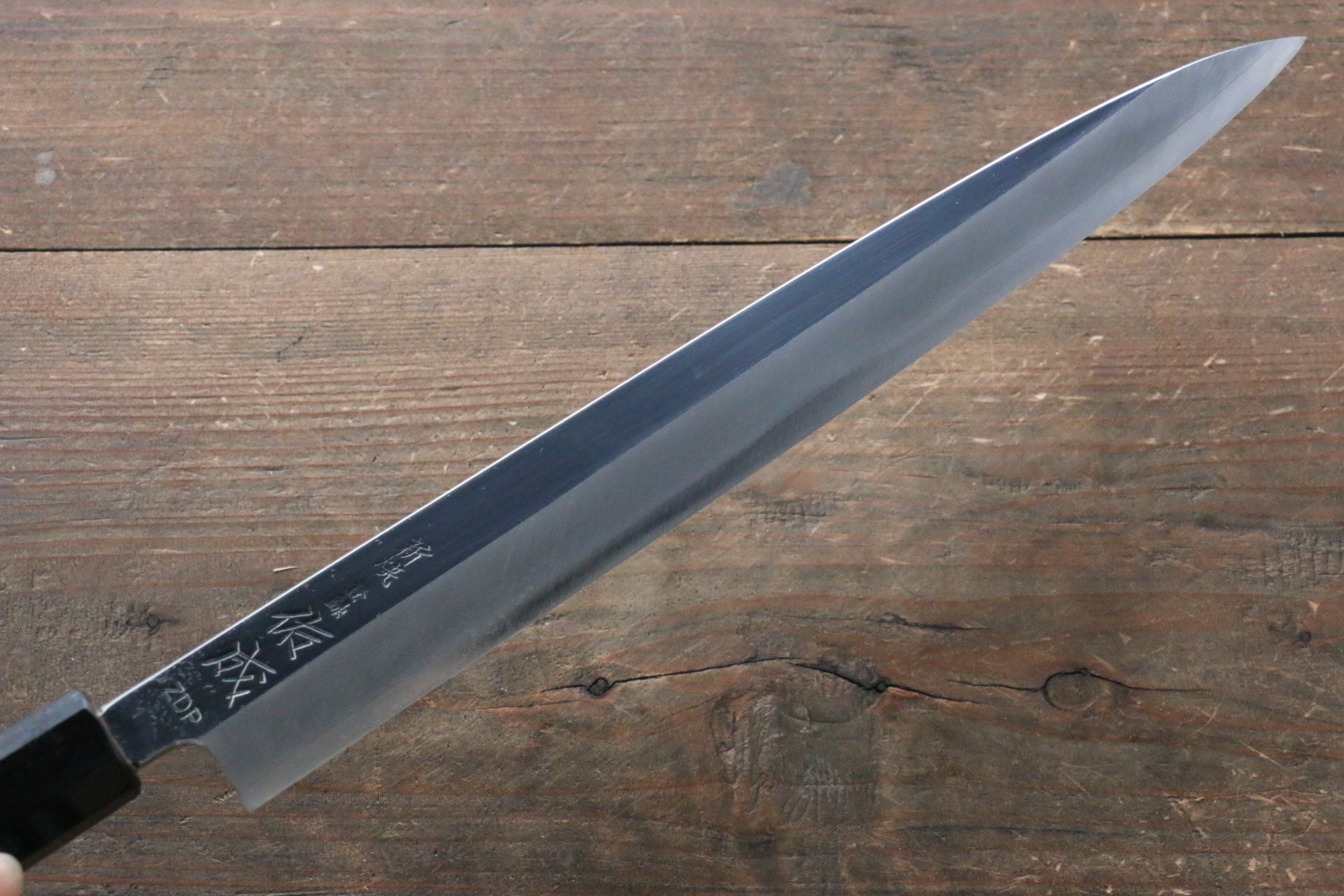 Sukenari ZDP4 Mirrored Finish Yanagiba Yew Tree Handle - Japanny - Best Japanese Knife