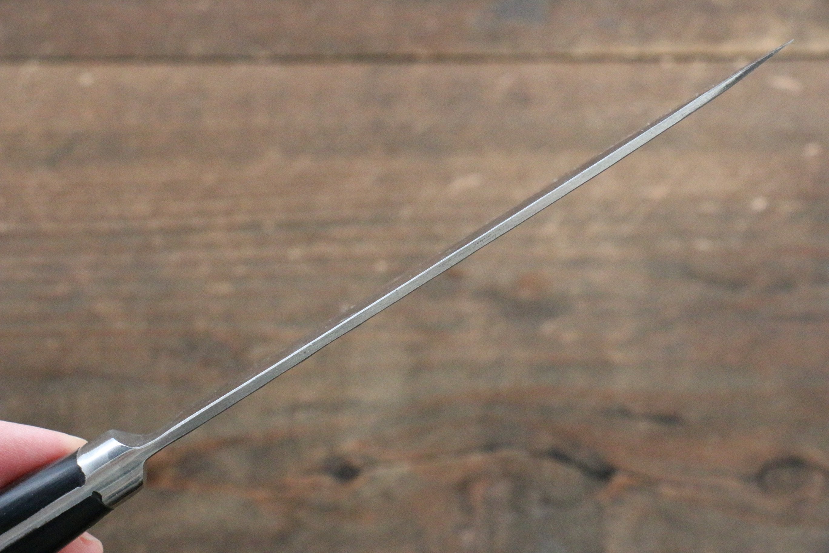 Fujiwara Teruyasu Fujiwara Teruyasu Maboroshi White Steel No.1 Nashiji Hammered Petty-Utility 130mm with Black Pakka wood Handle - Japanny - Best Japanese Knife