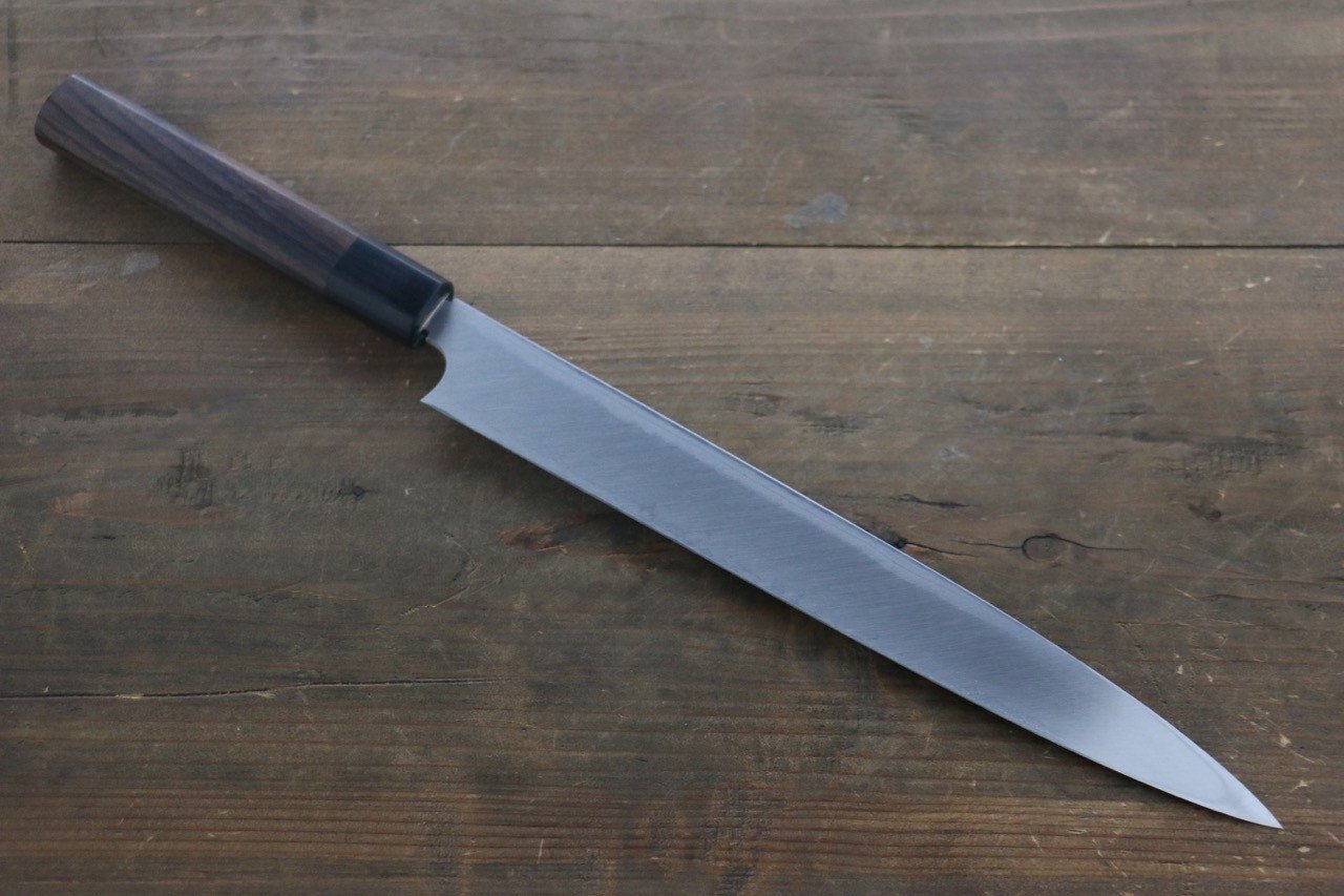 [Left Handed] Hideo Kitaoka White Steel No.2 Damascus Yanagiba Japanese Chef Knife 300mm - Japanny - Best Japanese Knife