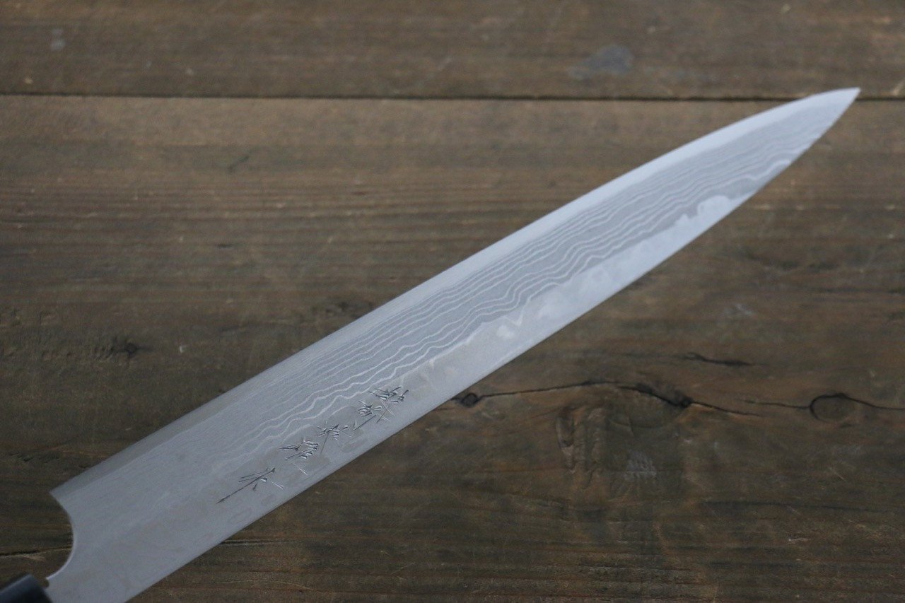 [Left Handed] Hideo Kitaoka White Steel No.2 Damascus Yanagiba Japanese Chef Knife 270mm - Japanny - Best Japanese Knife