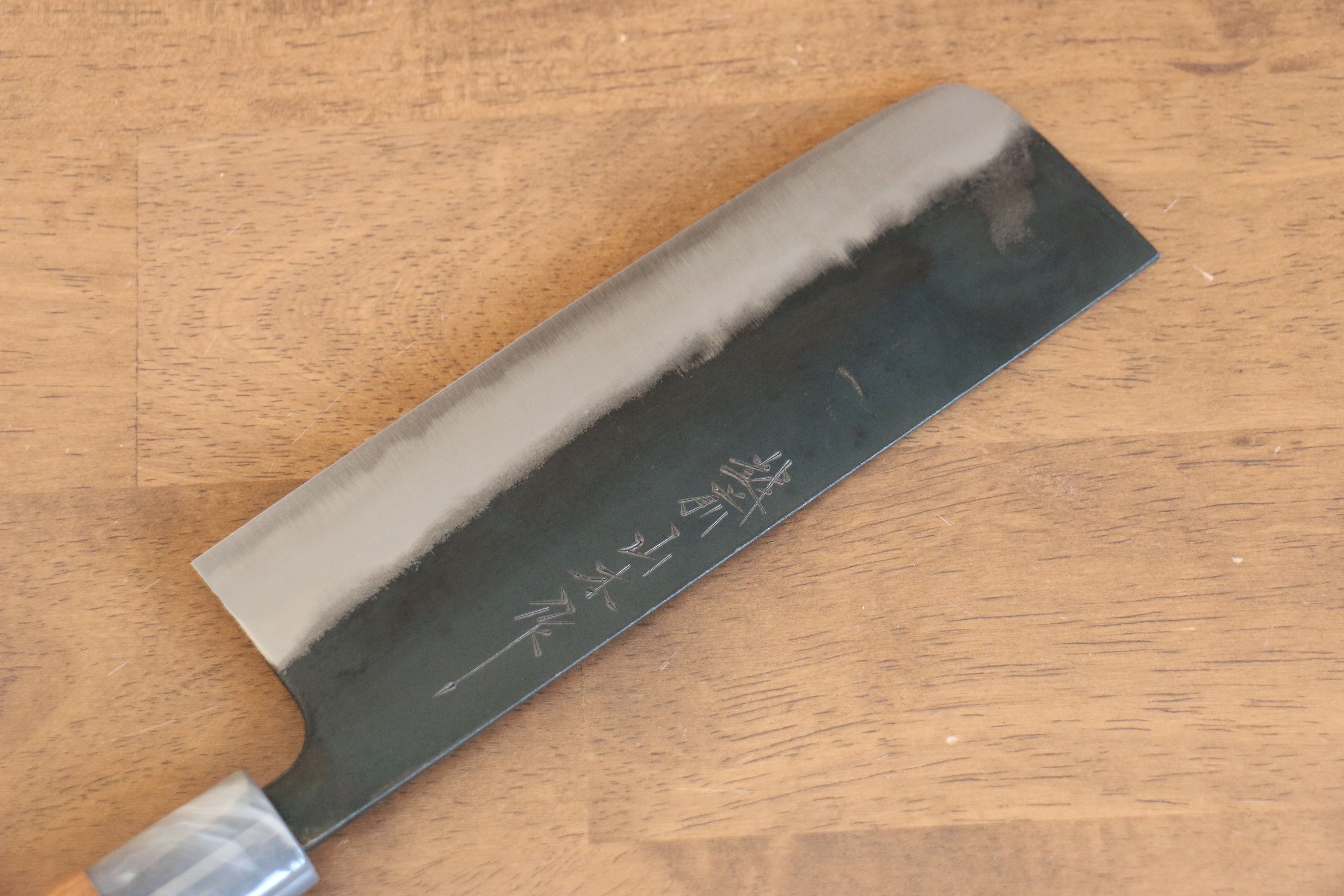 Nao Yamamoto White Steel Kurouchi Nakiri 165mm Cherry Wood Handle - Japanny - Best Japanese Knife