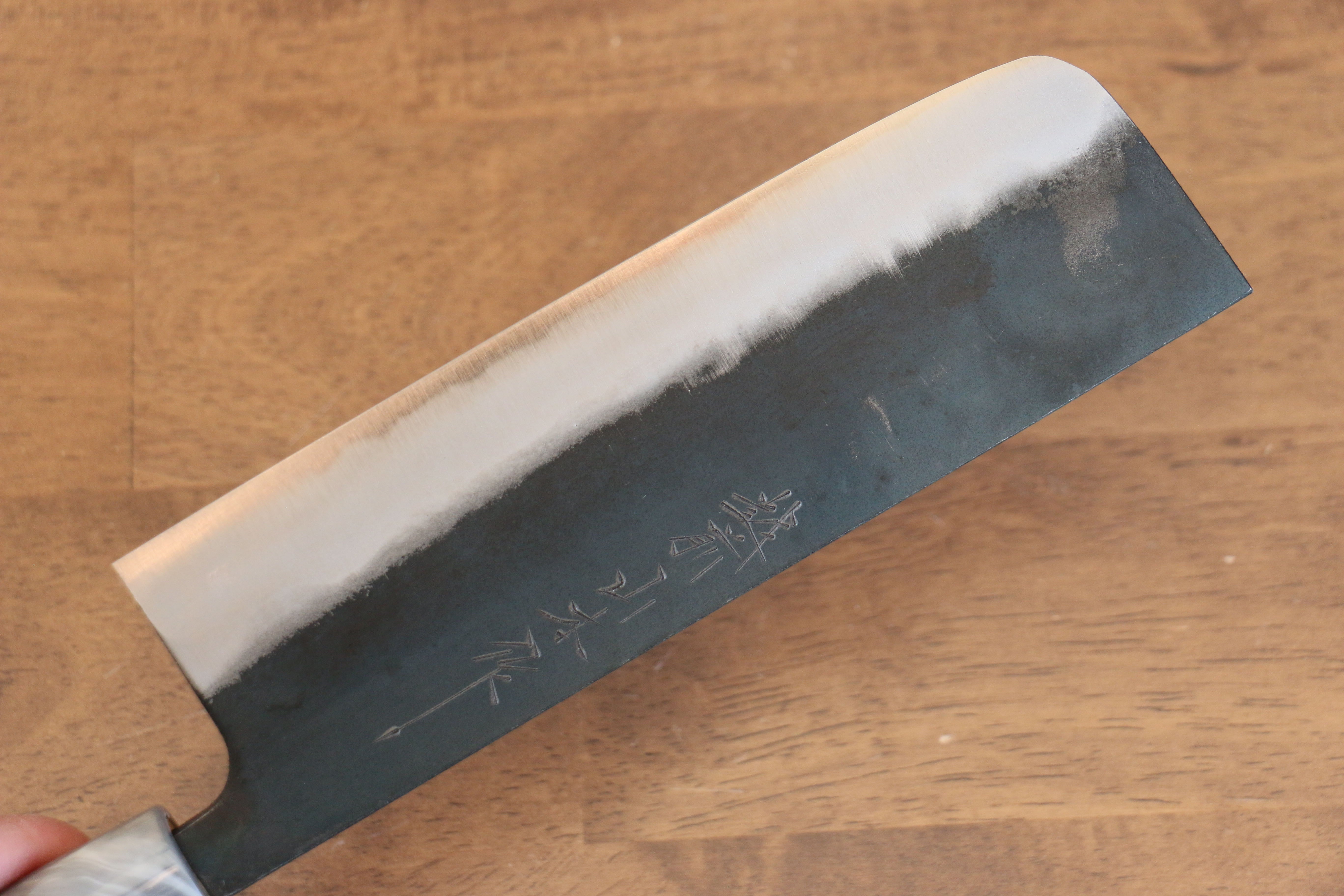 Nao Yamamoto White Steel Kurouchi Nakiri 165mm Cherry Wood Handle - Japanny - Best Japanese Knife