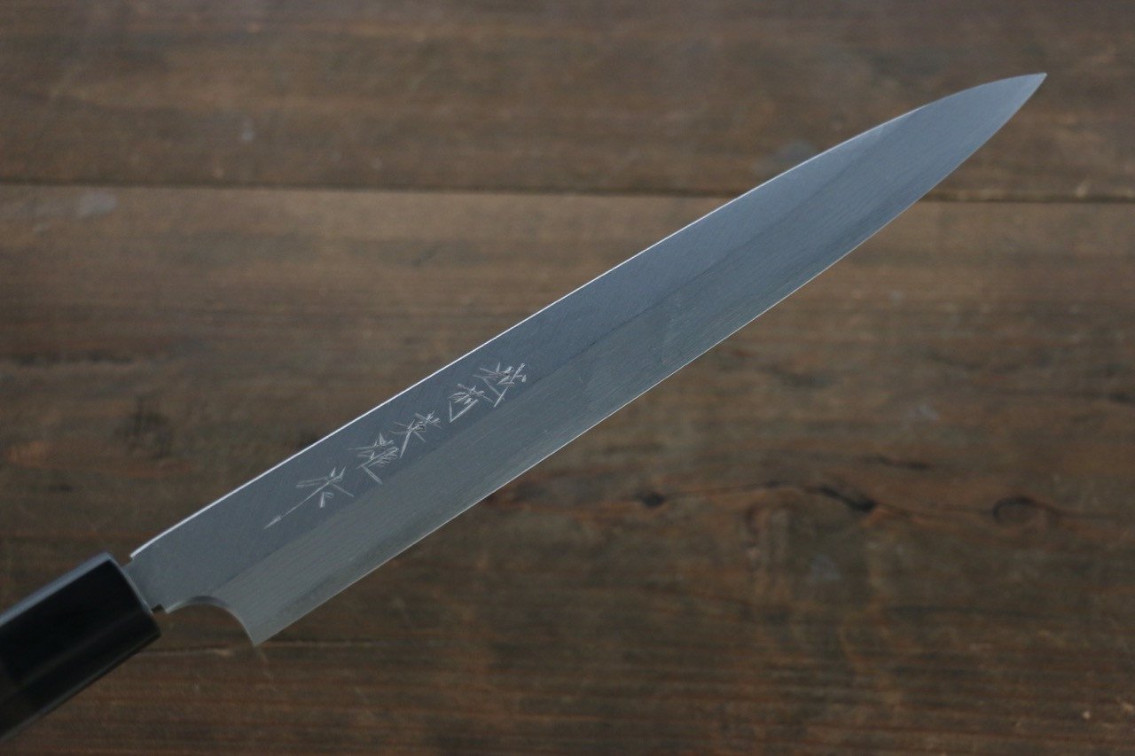 Hideo Kitaoka White Steel No.2 Damascus Yanagiba 240mm Shitan Handle - Japanny - Best Japanese Knife