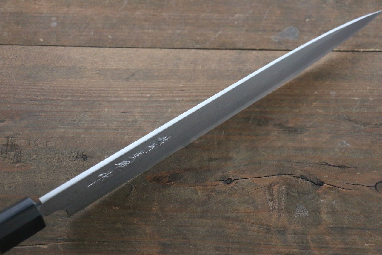 Hideo Kitaoka White Steel No.2 Damascus Yanagiba 300mm Shitan Handle - Japanny - Best Japanese Knife