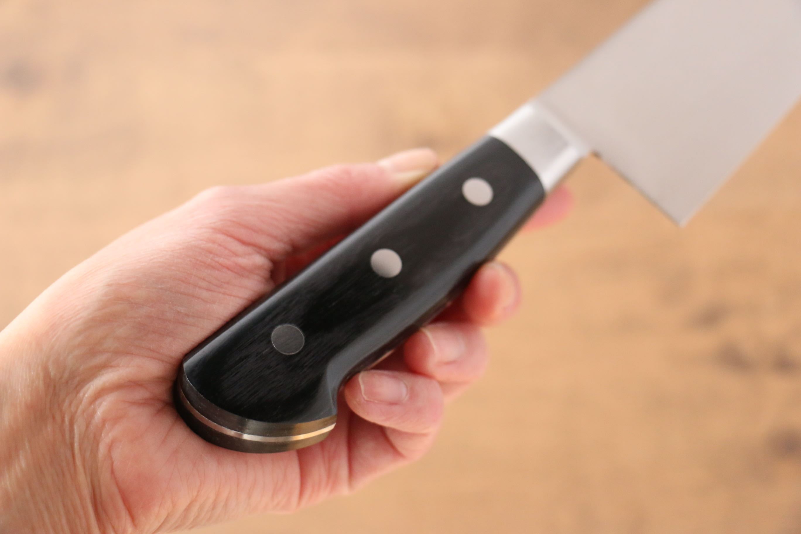 Iseya Molybdenum Santoku 180mm Black Pakka wood Handle - Japanny - Best Japanese Knife