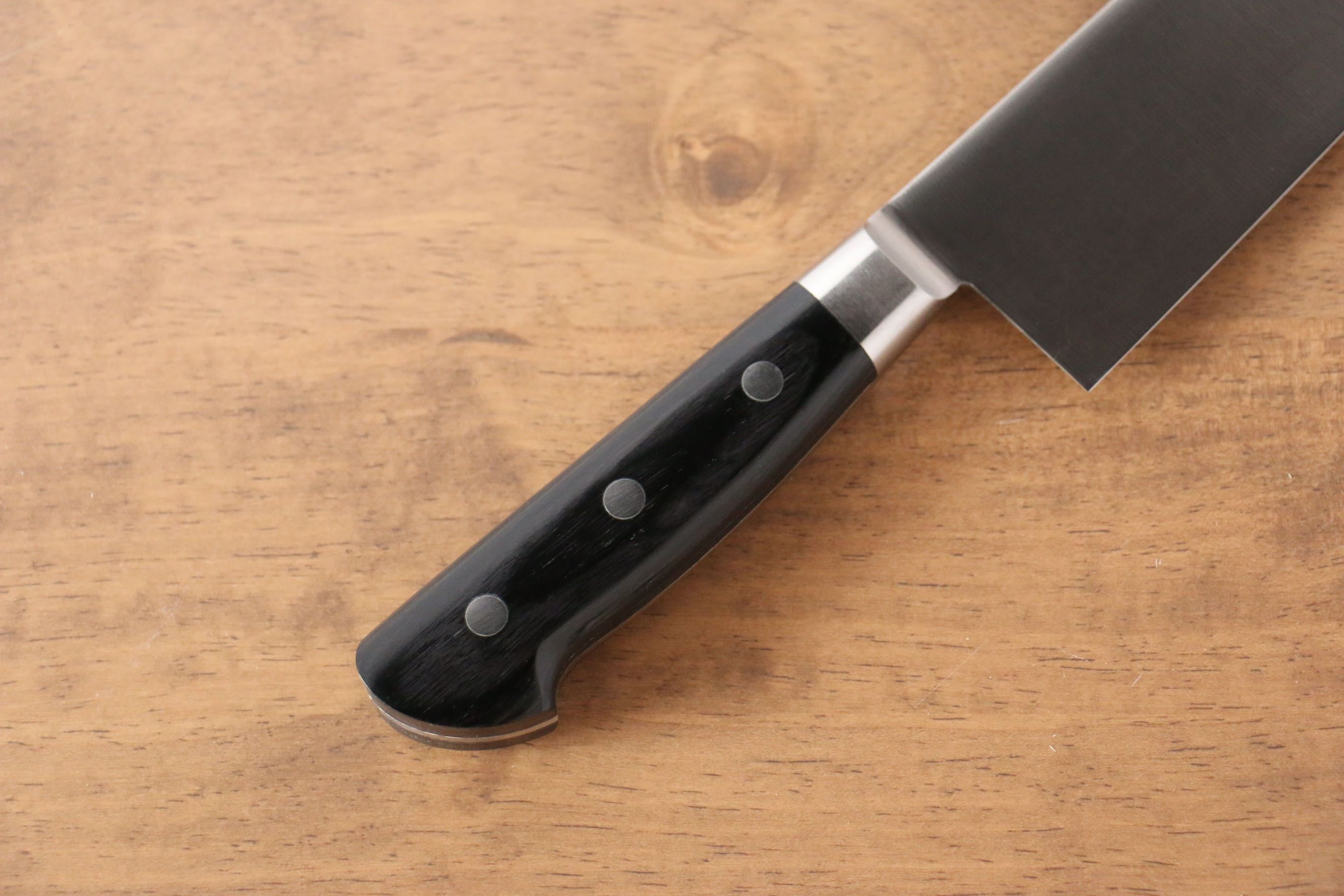 Iseya Molybdenum Santoku 180mm Black Pakka wood Handle - Japanny - Best Japanese Knife