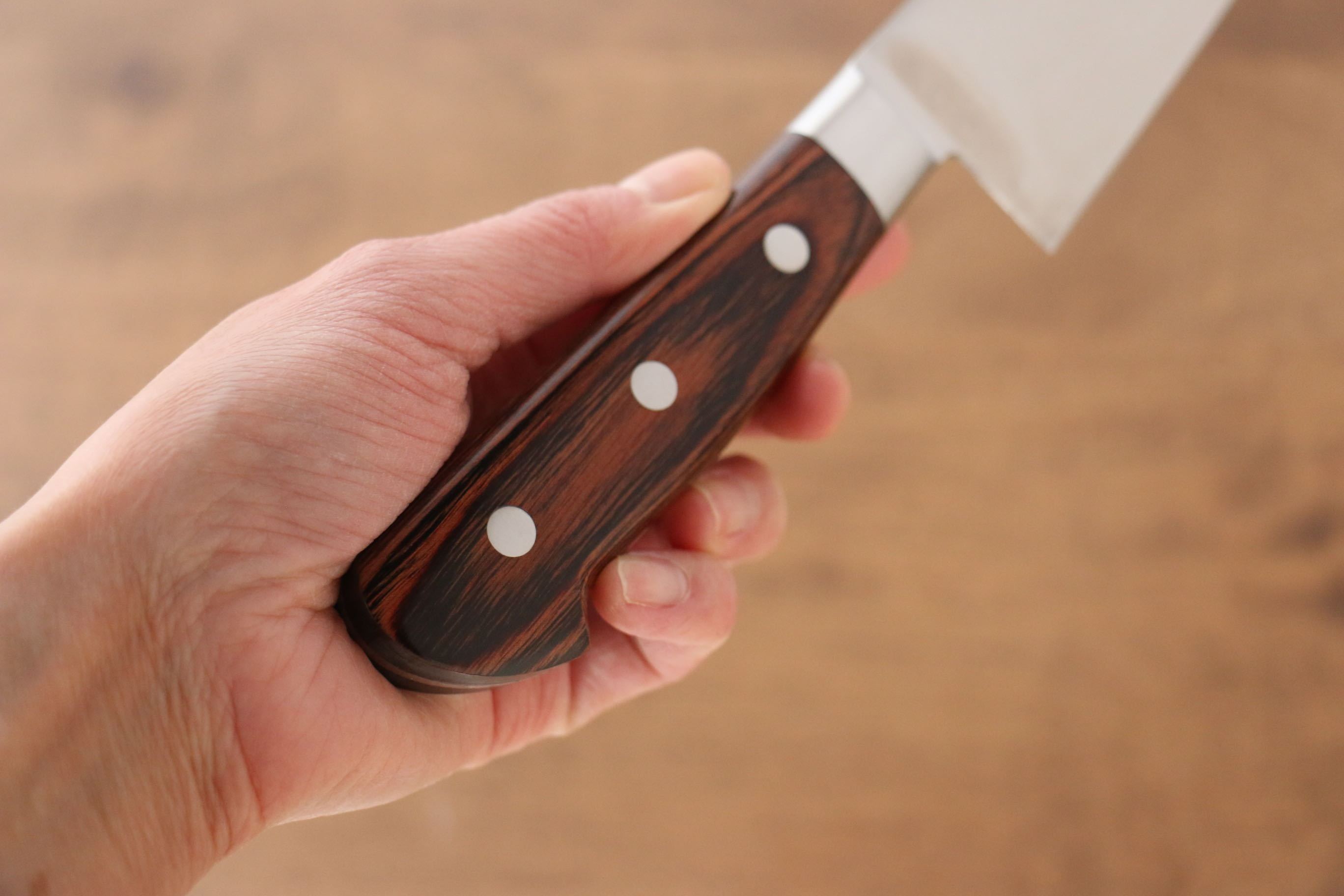 Iseya Molybdenum Gyuto 180mm Mahogany Pakka wood Handle - Japanny - Best Japanese Knife