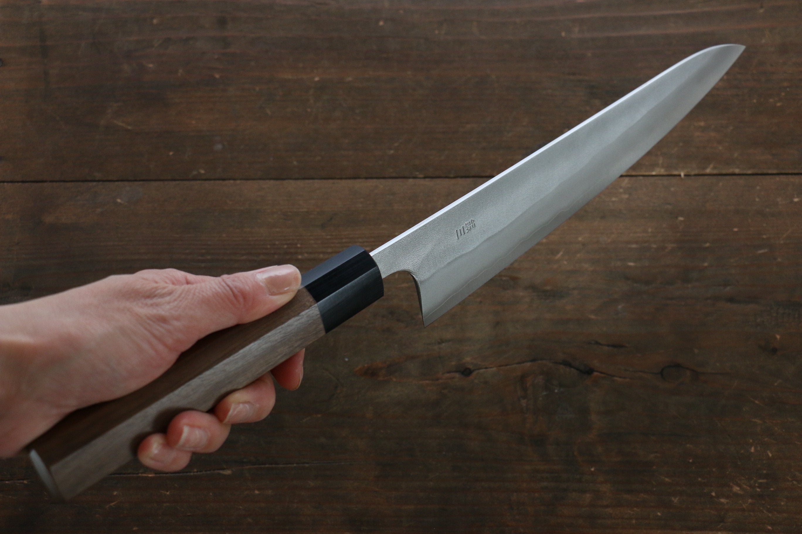 Nao Yamamoto Silver Steel No.3 Nashiji Gyuto 210mm Walnut Handle - Japanny - Best Japanese Knife