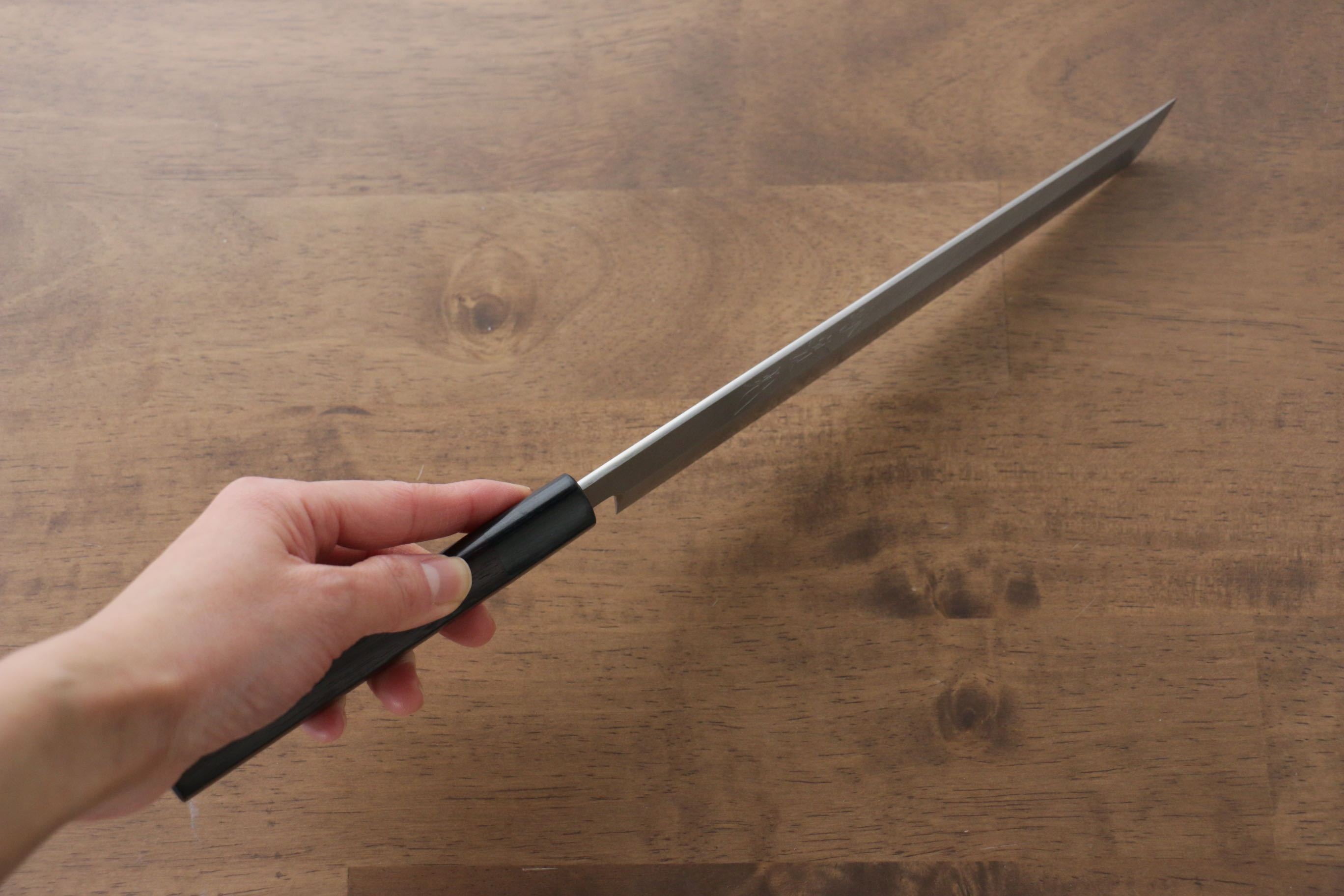 Jikko Silver Steel No.3 Sakimaru Yanagiba  210mm Shitan Handle - Japanny - Best Japanese Knife