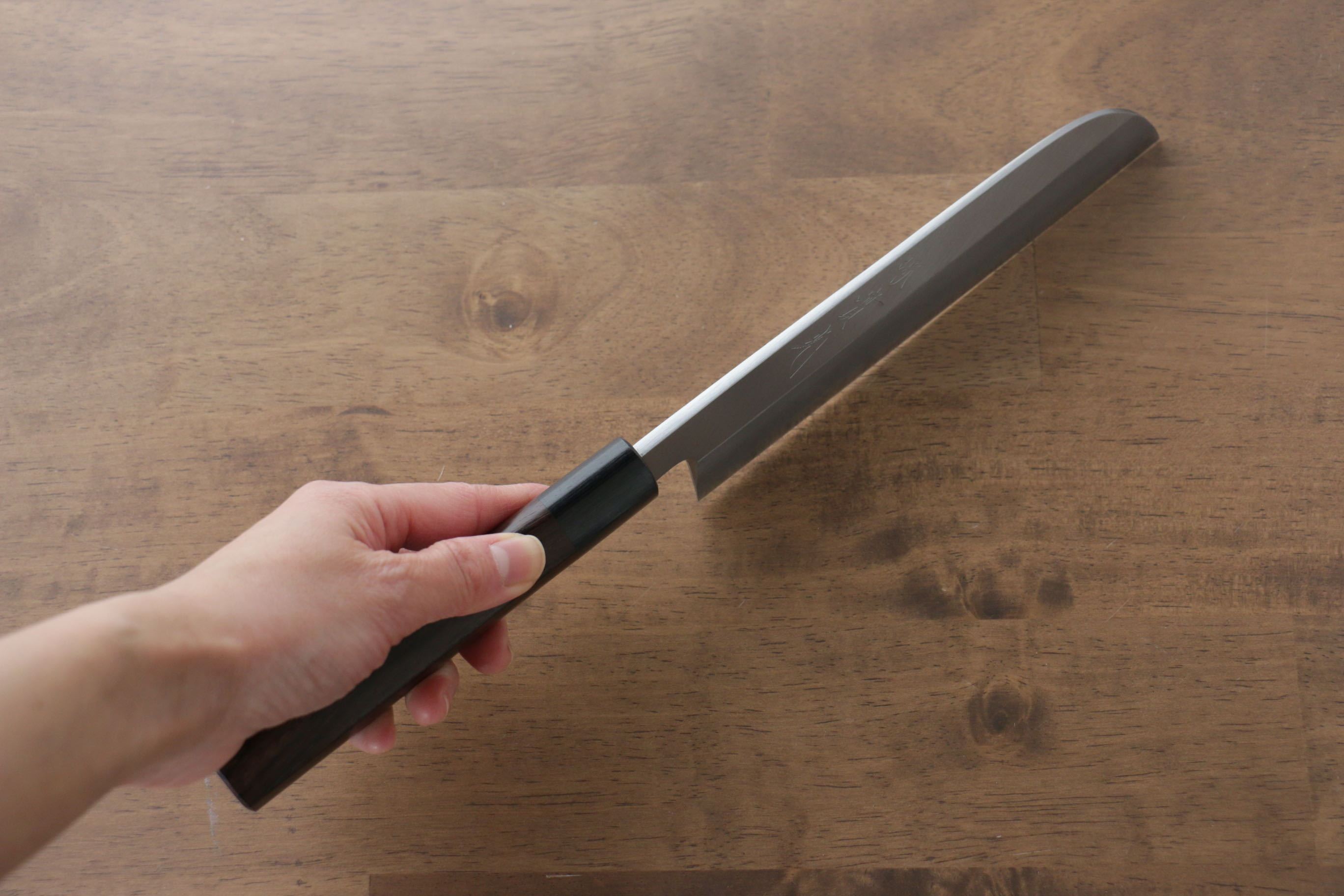 Jikko White Steel No.2 Kamagata Usuba  180mm Shitan Handle - Japanny - Best Japanese Knife