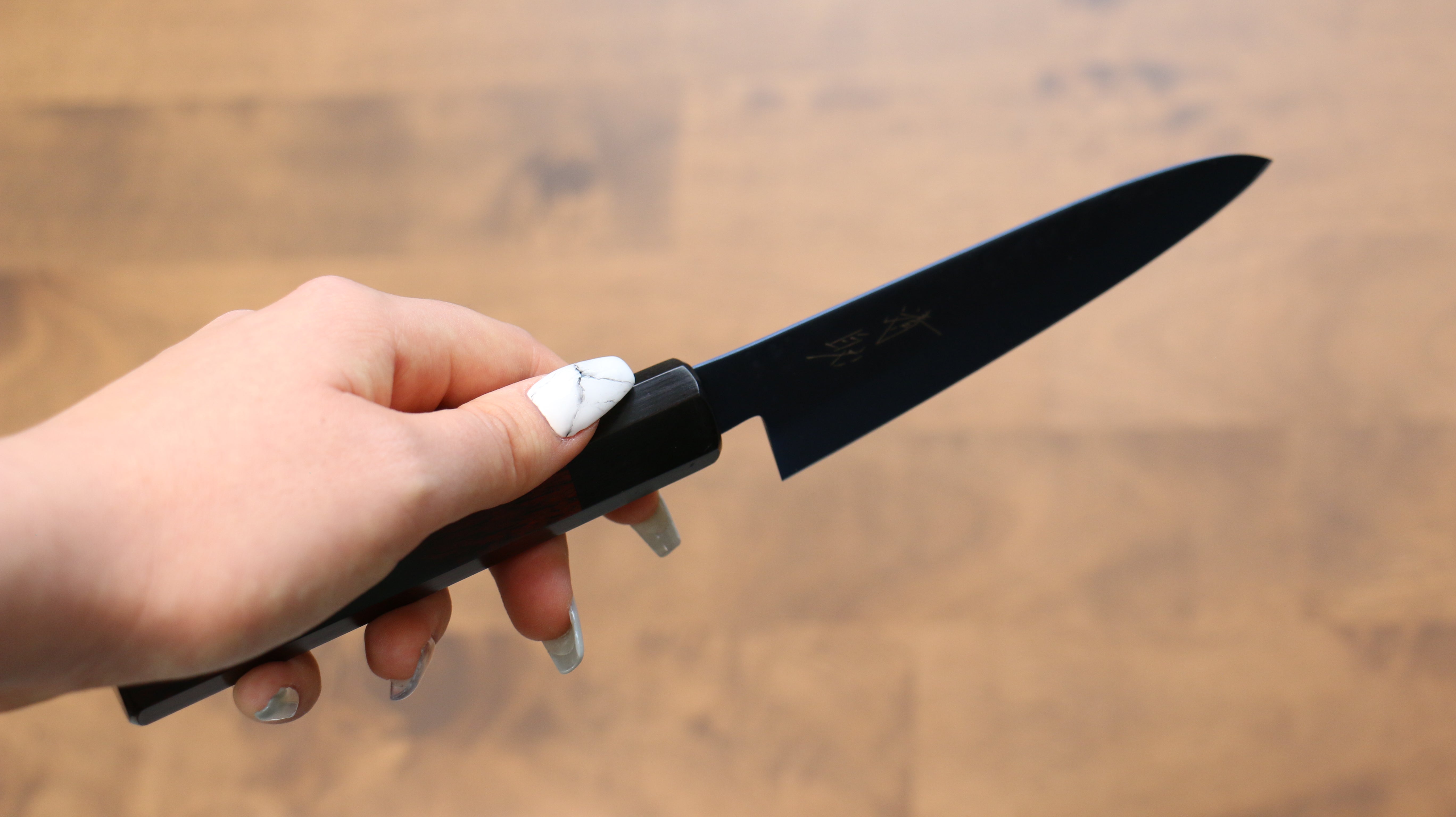 Seisuke SK-85 Ion plating Hammered Petty-Utility 120mm Red Pakka wood Handle - Japanny - Best Japanese Knife