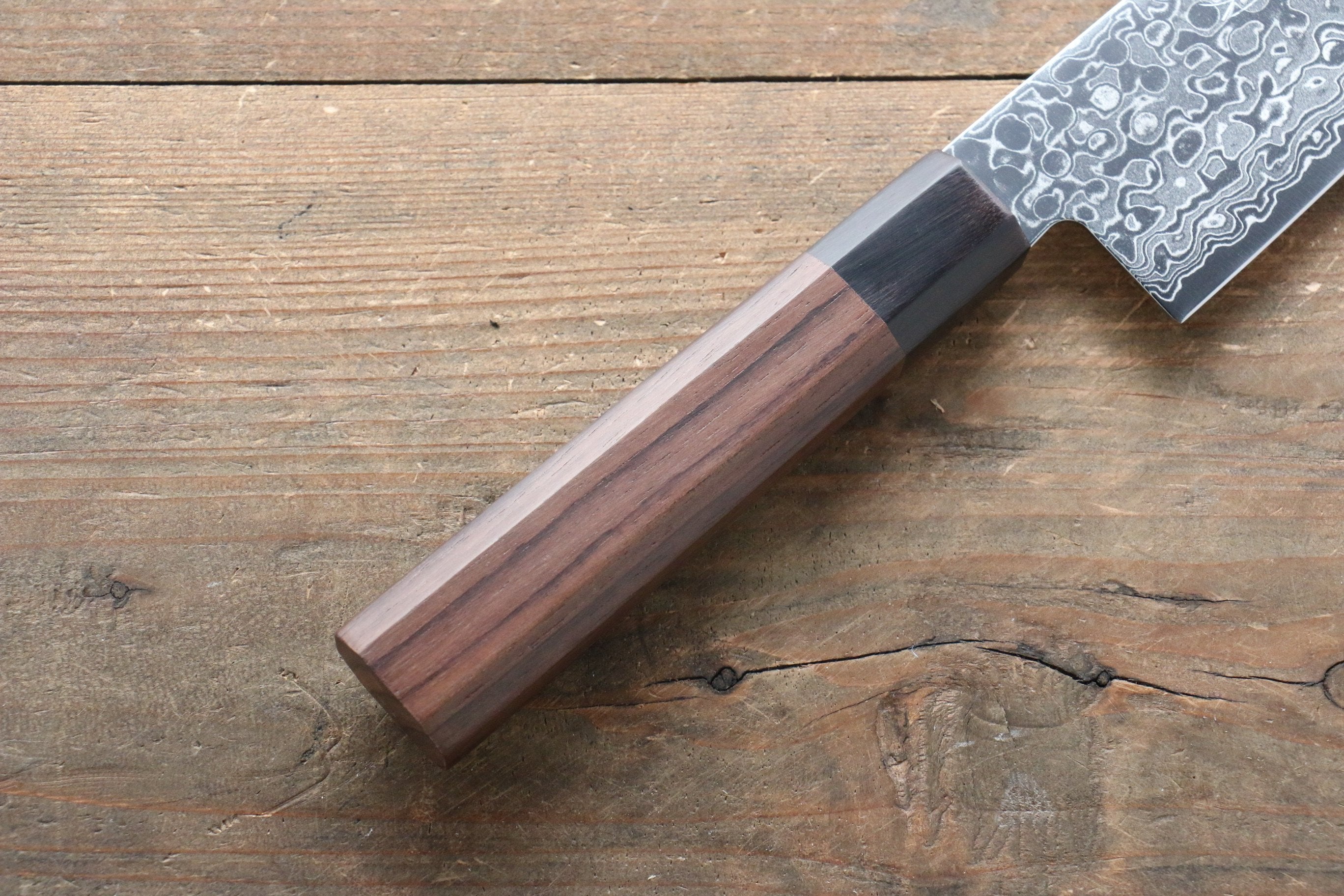 Seisuke AUS10 Damascus Gyuto 210mm Shitan Handle - Japanny - Best Japanese Knife