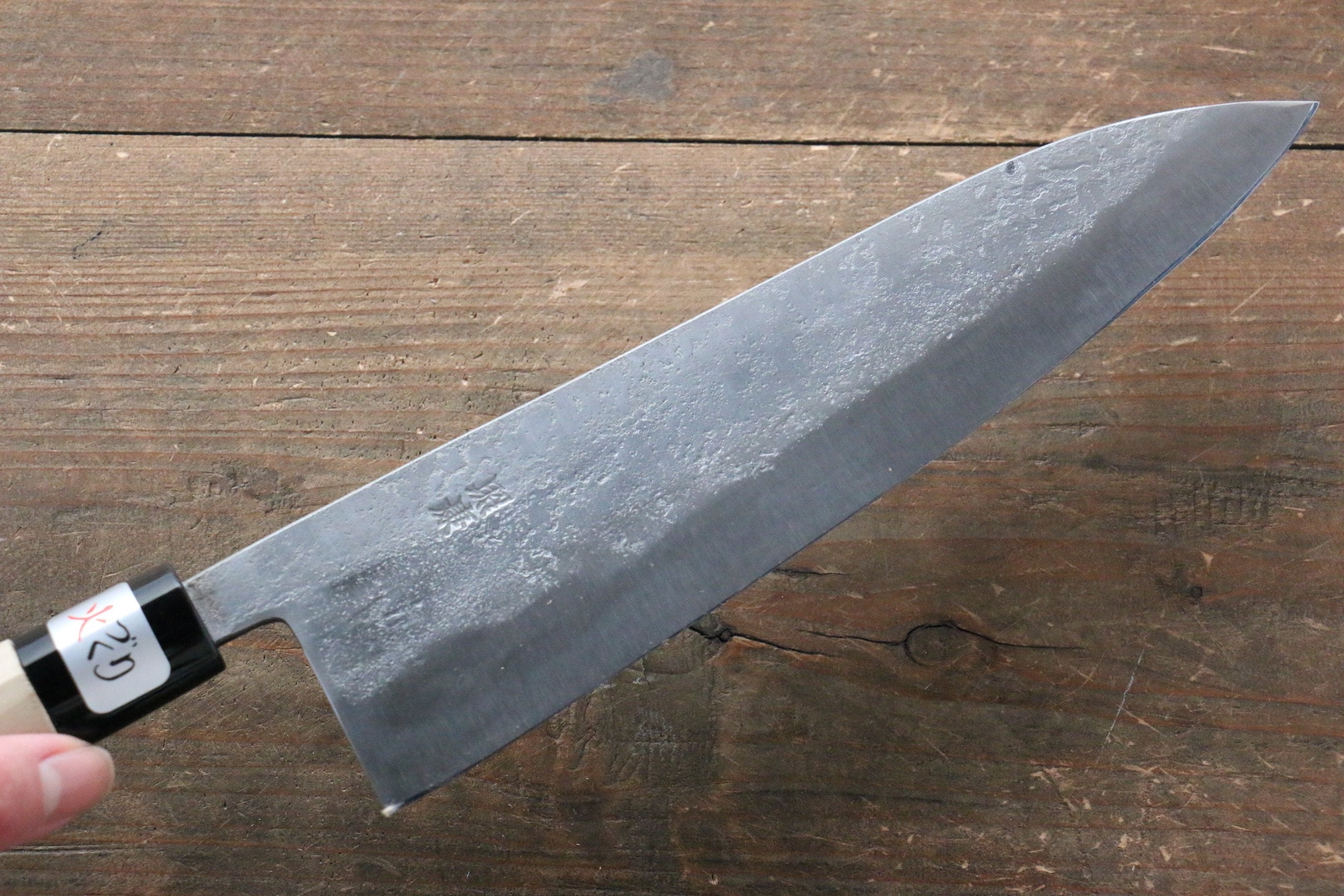 Fujiwara Teruyasu White Steel No.1 Nashiji Gyuto 210mm with Magnolia Handle - Japanny - Best Japanese Knife