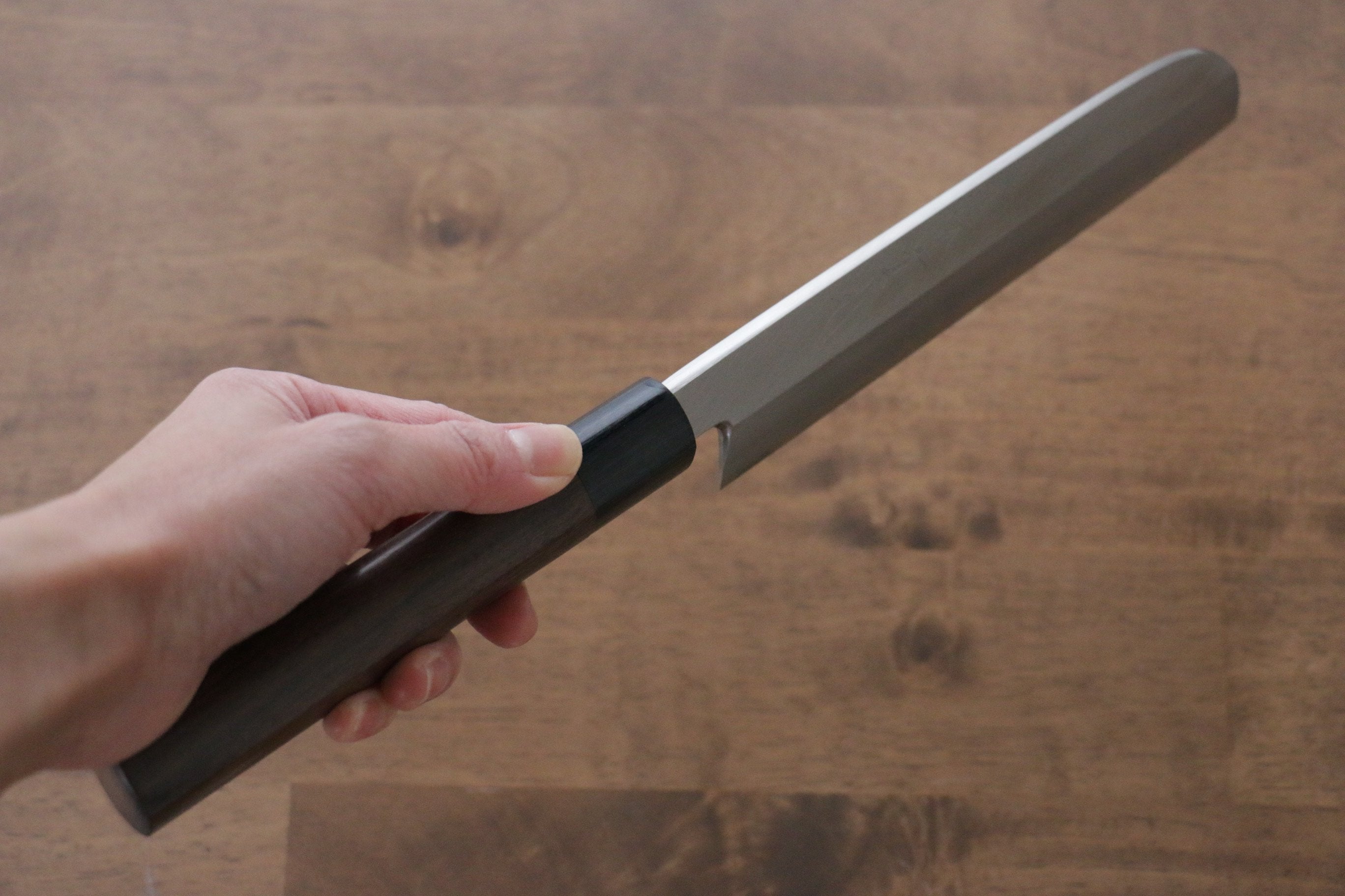 Jikko Silver Steel No.3 Kamagata Usuba  195mm Shitan Handle - Japanny - Best Japanese Knife