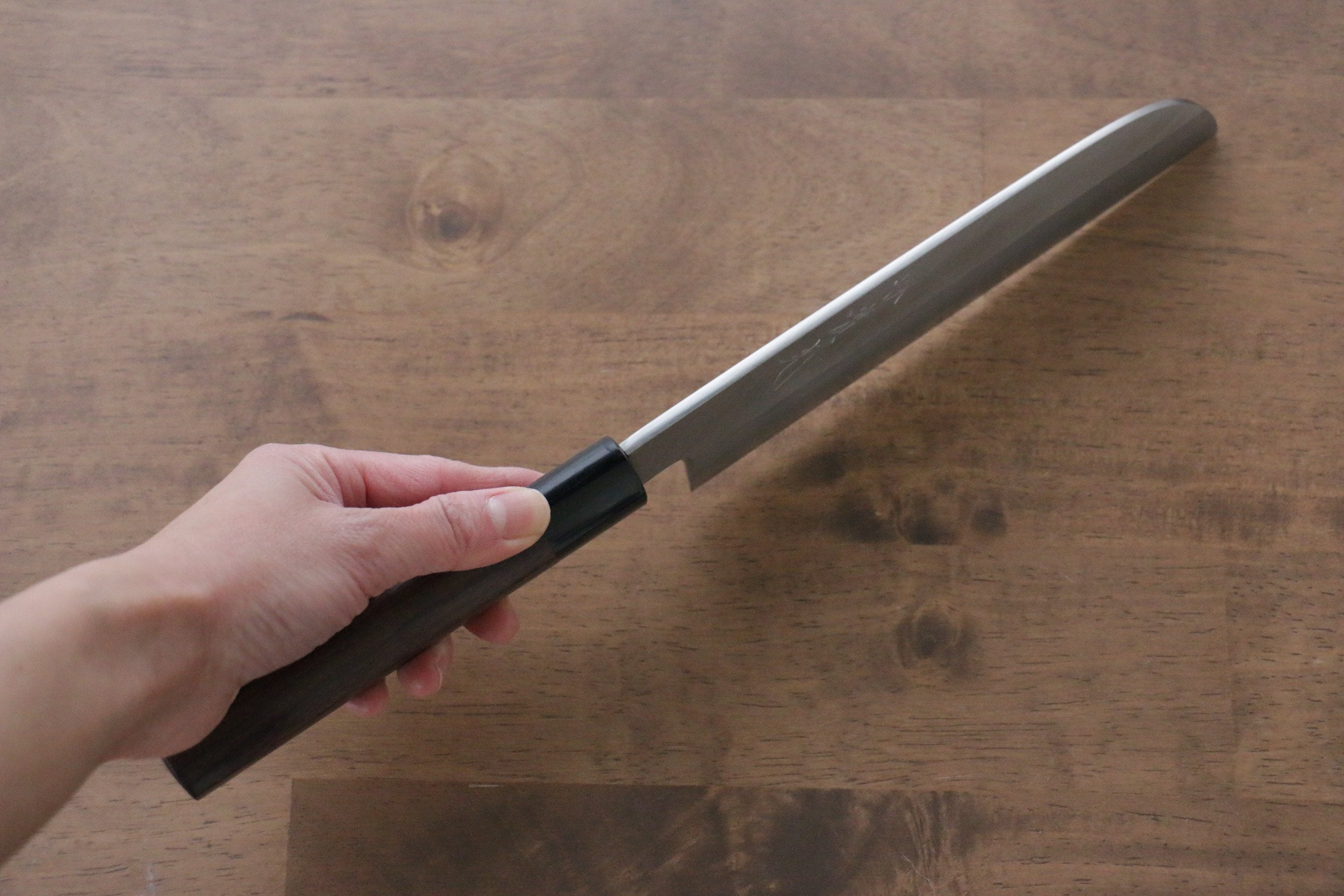 Jikko Silver Steel No.3 Kamagata Usuba  195mm Shitan Handle - Japanny - Best Japanese Knife