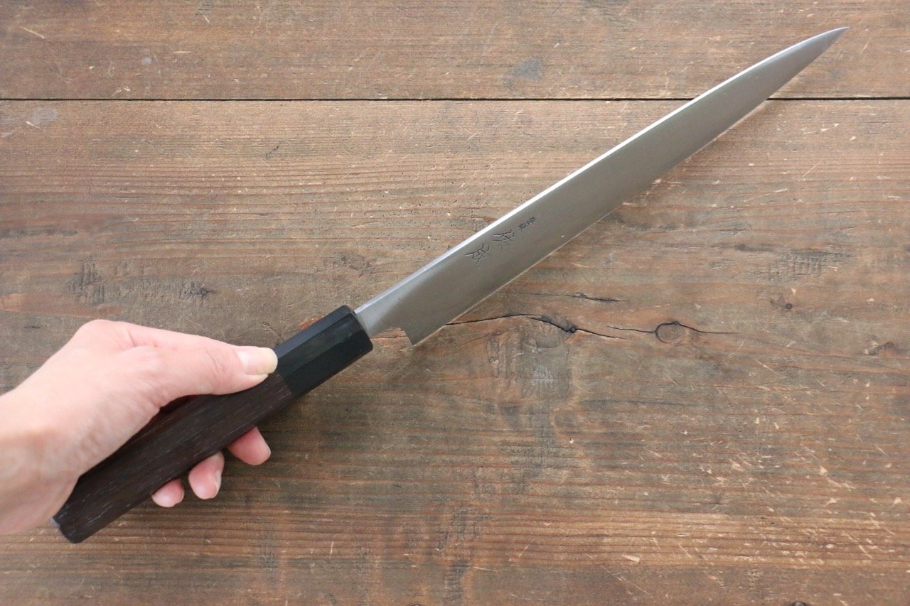 Sukenari Blue Super Sujihiki 240mm Shitan Handle - Japanny - Best Japanese Knife