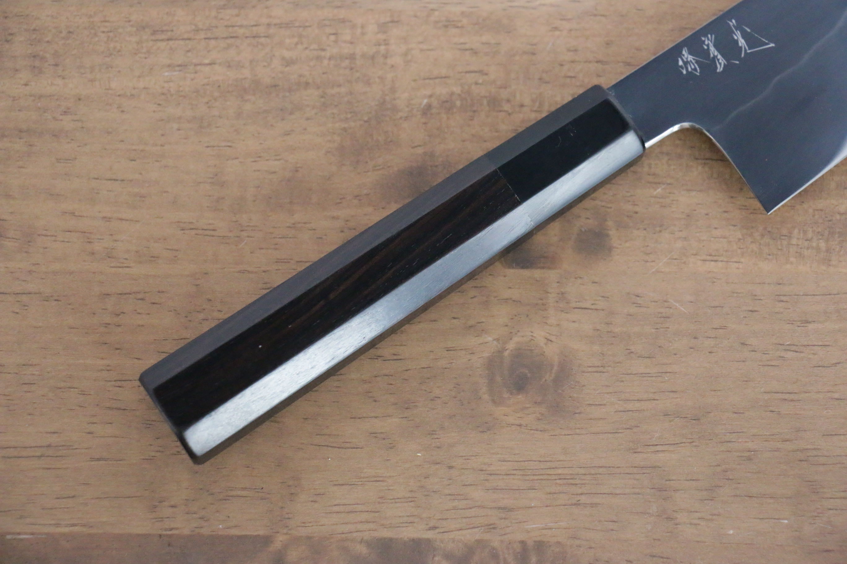 Jikko Fujisan Honyaki White Steel No.3 Mirrored Finish Kiritsuke Gyuto  210mm Ebony Wood Handle - Japanny - Best Japanese Knife