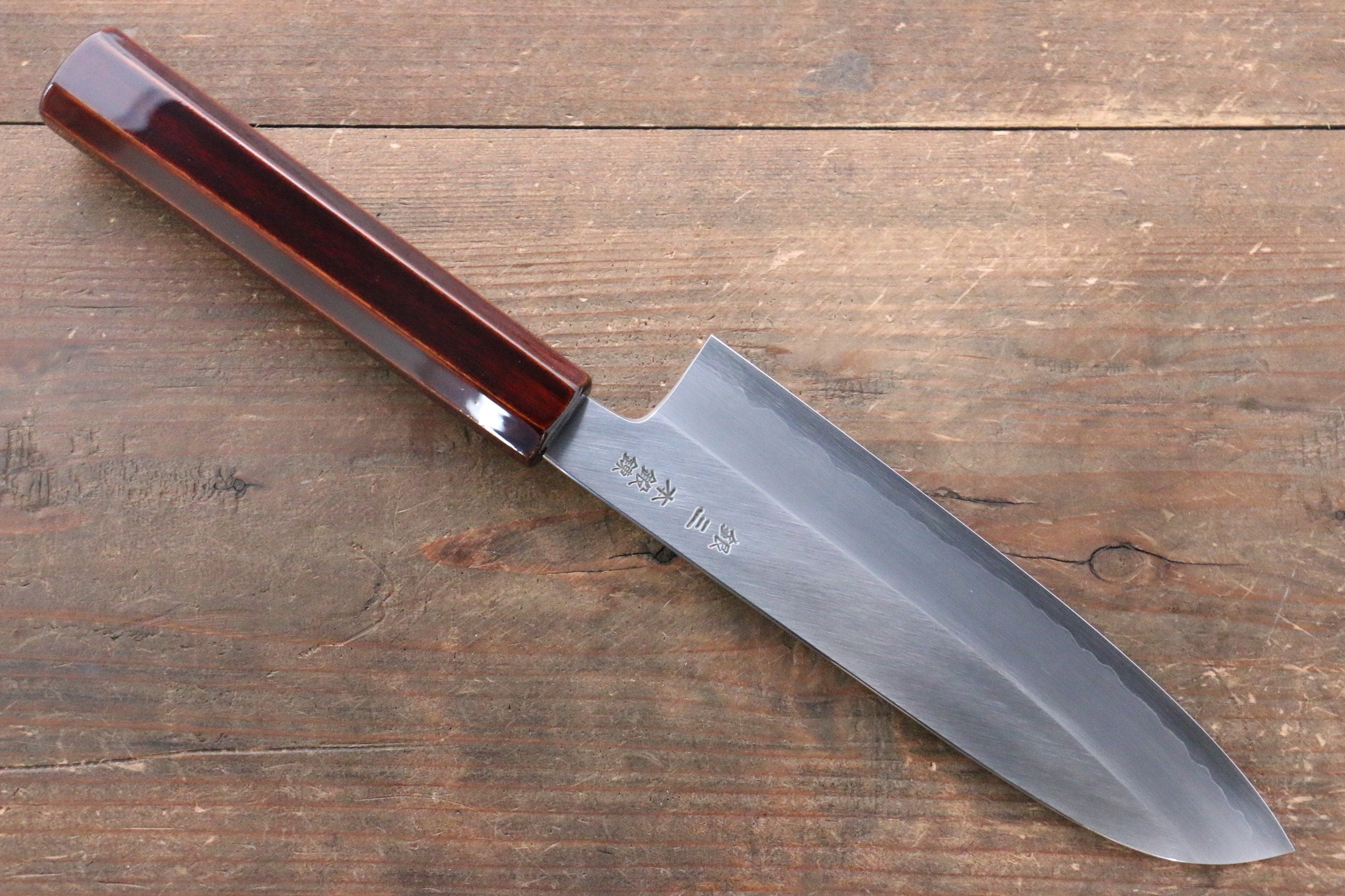 Seisuke Silver Steel No.3 Santoku 165mm Wood(Lacquered) Handle - Japanny - Best Japanese Knife