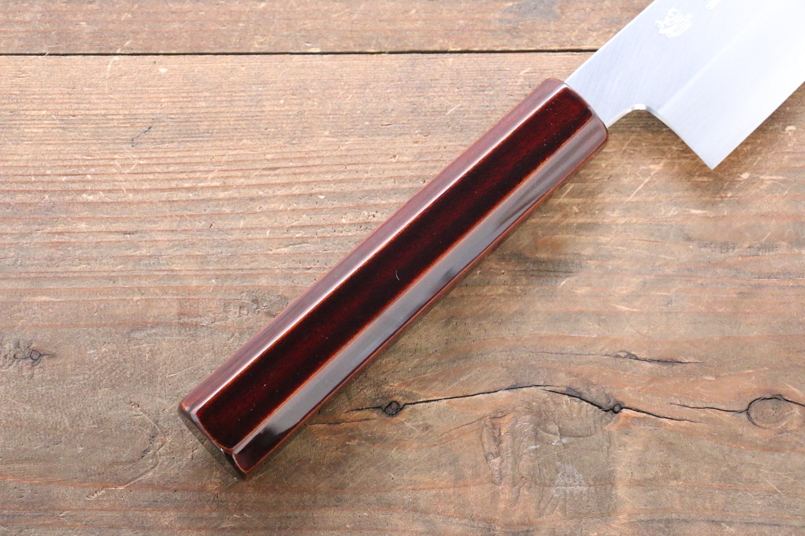 Seisuke Silver Steel No.3 Santoku 165mm Wood(Lacquered) Handle - Japanny - Best Japanese Knife