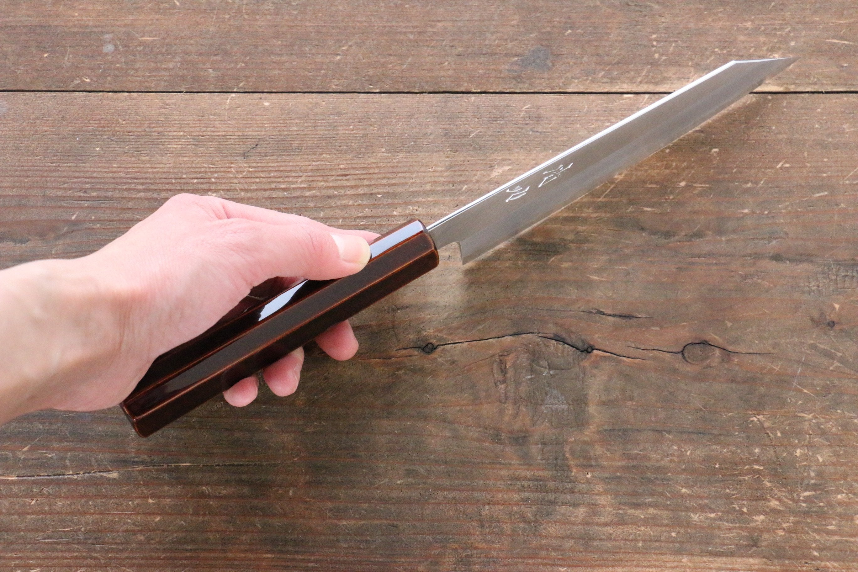 Seisuke Silver Steel No.3 Kiritsuke Petty-Utility 150mm Wood(Lacquered) Handle - Japanny - Best Japanese Knife