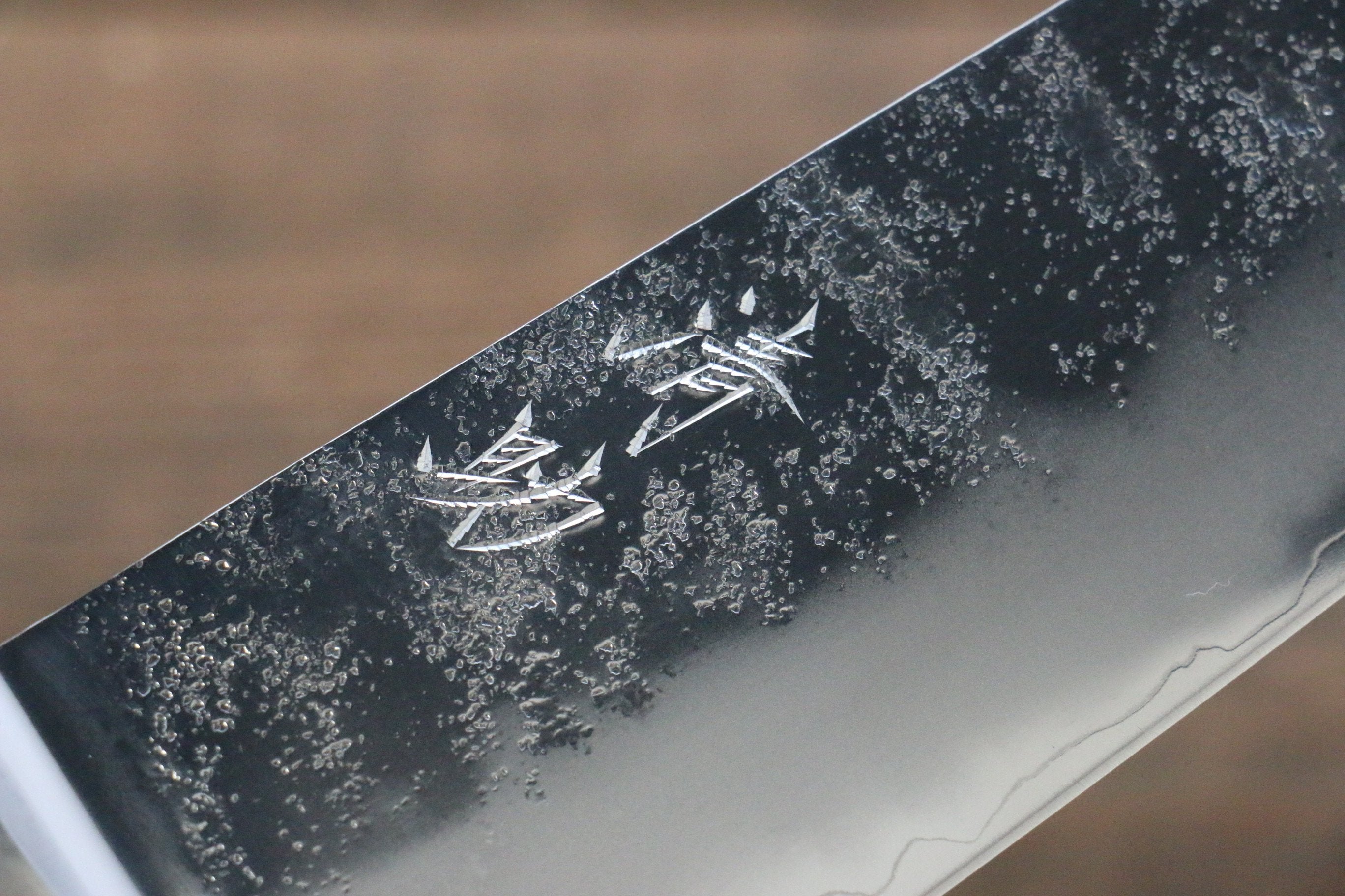 Seisuke Aonashi AUS10 3 Layer Nashiji Santoku 170mm Blue Pakka wood Handle - Japanny - Best Japanese Knife