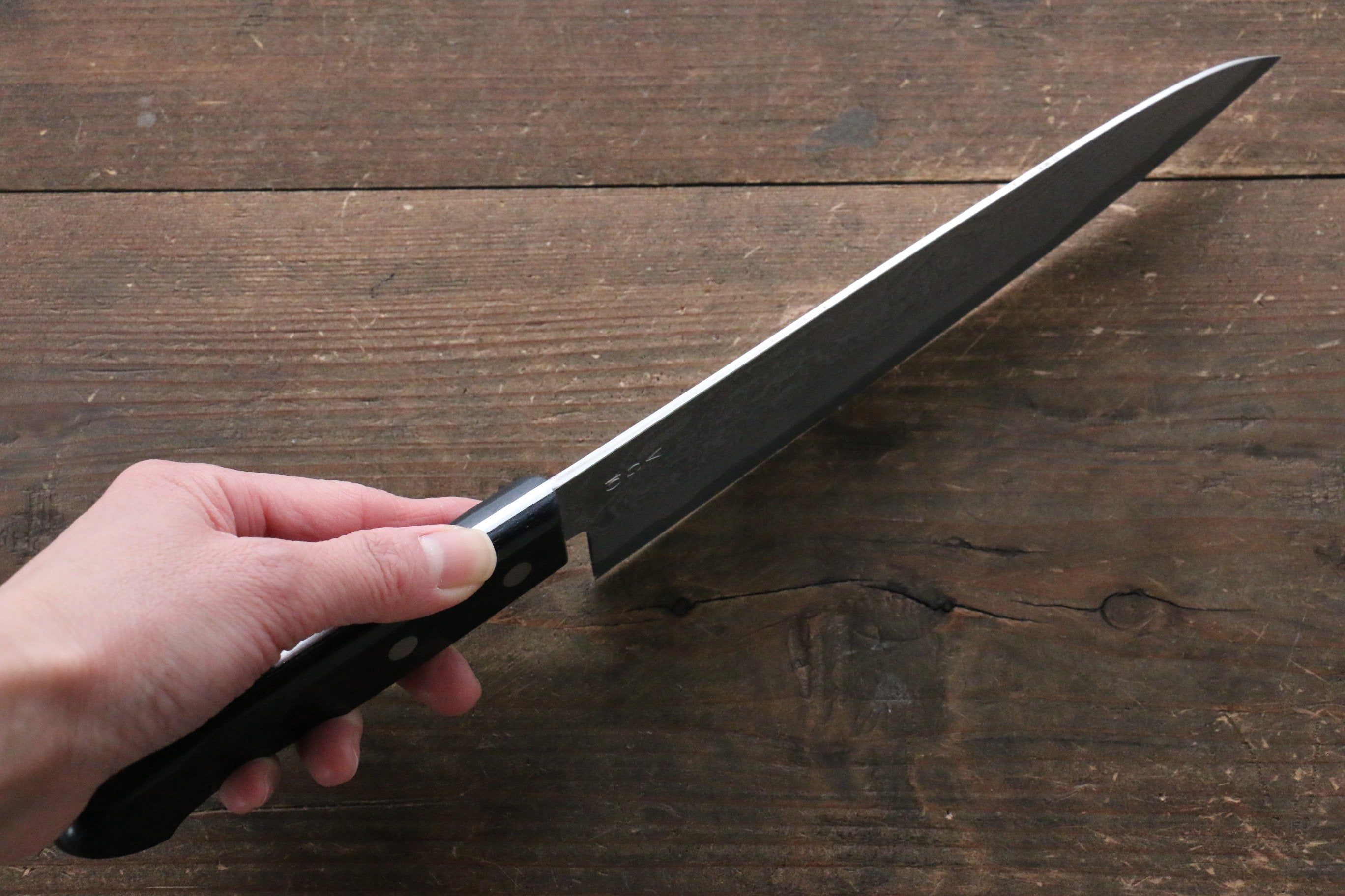Nao Yamamoto VG10 Black Damascus Gyuto 200mm Black Pakka wood Handle - Japanny - Best Japanese Knife