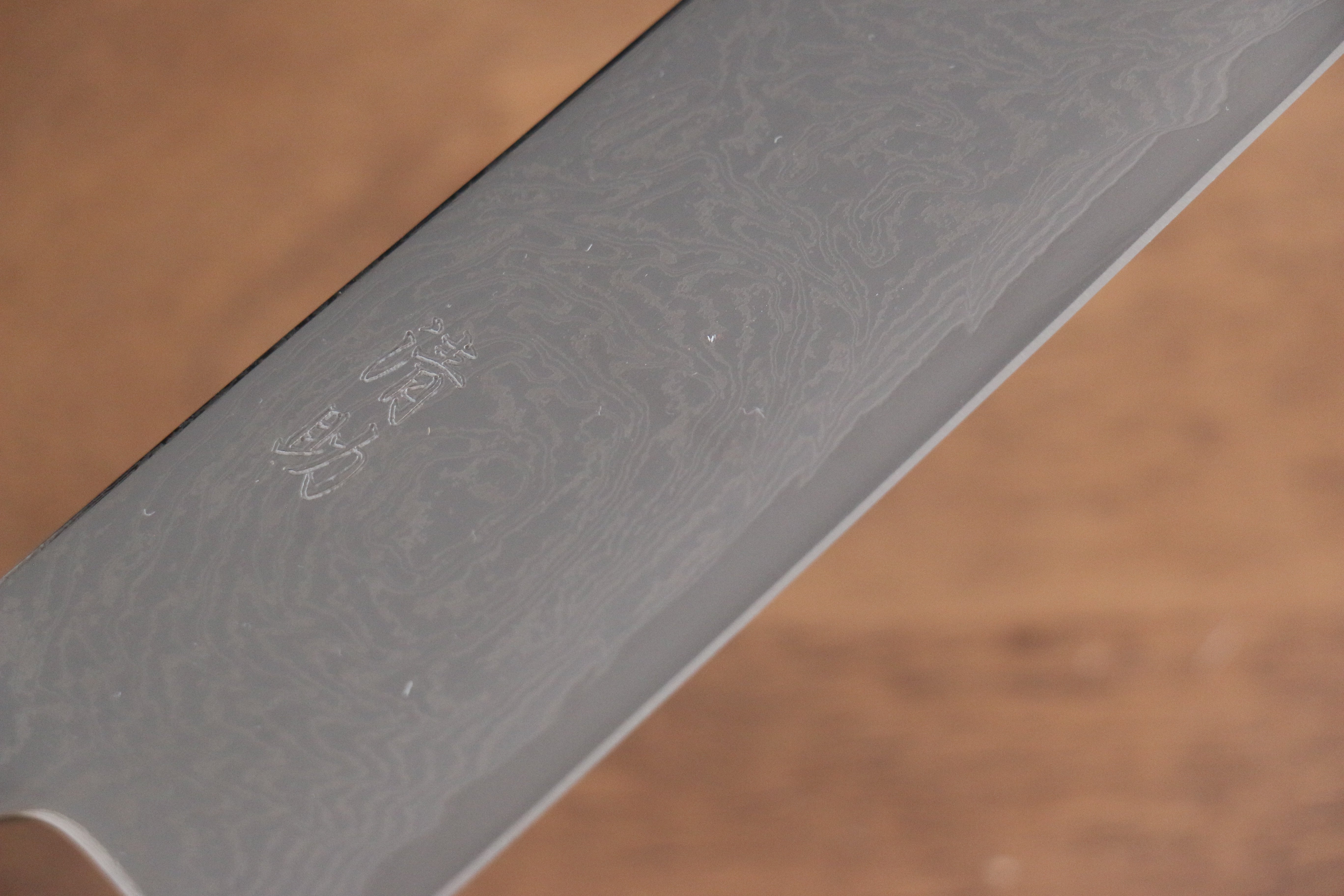 Seisuke Nami AUS10 Mirrored Finish Damascus Kiritsuke Gyuto 210mm Oak Handle - Japanny - Best Japanese Knife