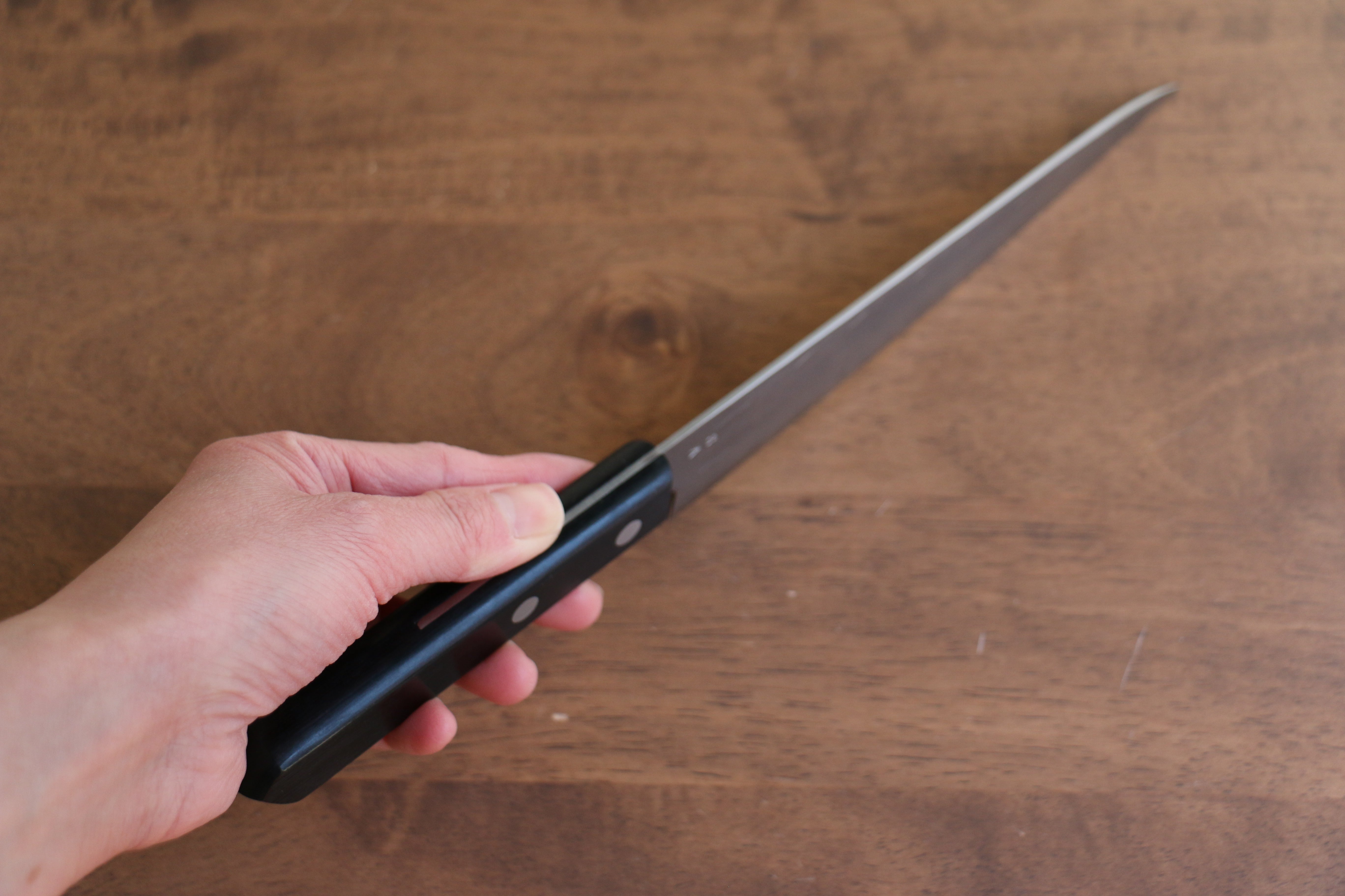 Nao Yamamoto AUS8 Hammered Petty-Utility 160mm Black Pakka wood Handle - Japanny - Best Japanese Knife