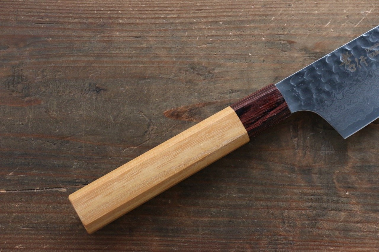 Sakai Takayuki VG10 33 Layer Damascus Kengata Santoku 160mm Keyaki (Japanese Elm) Handle - Japanny - Best Japanese Knife