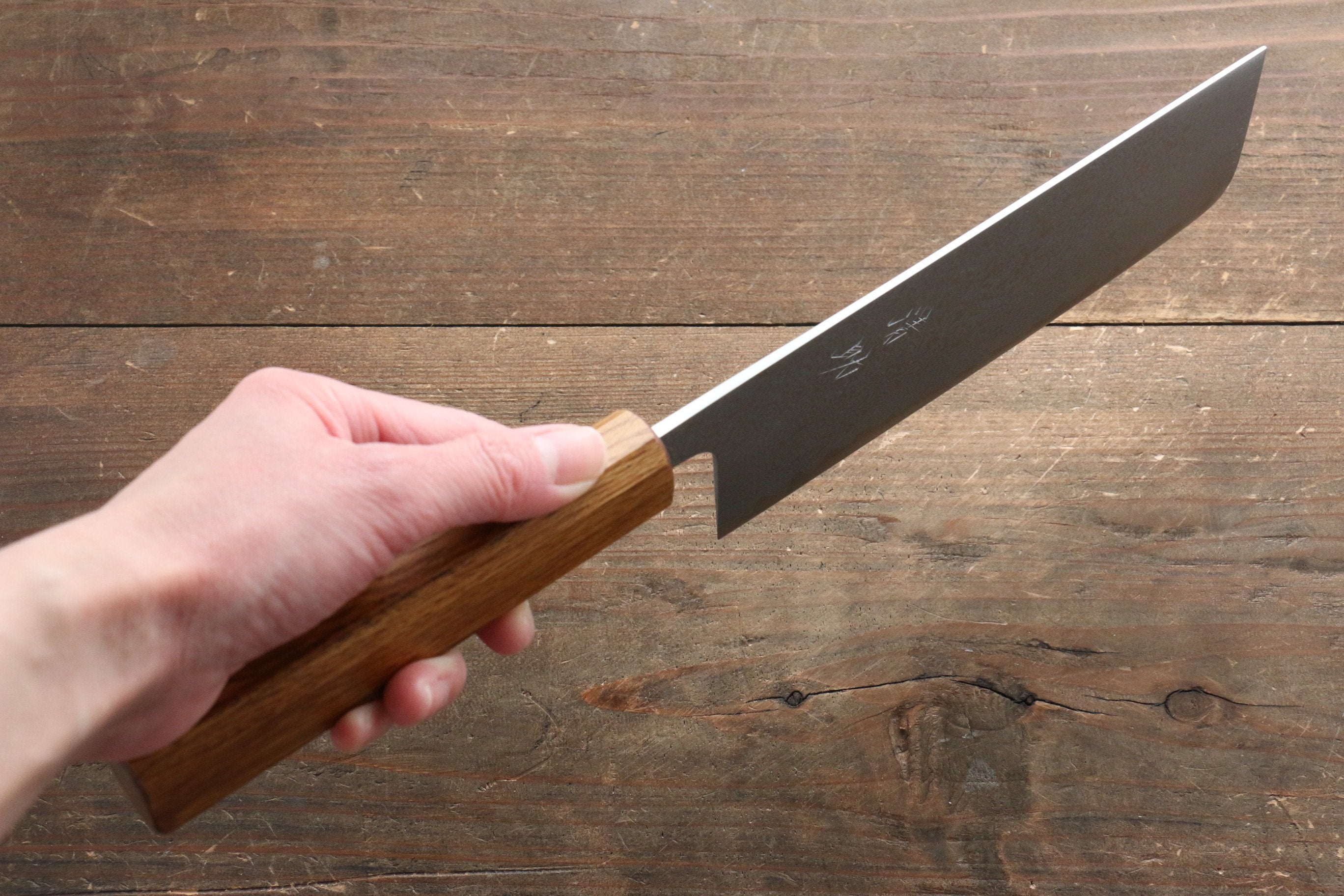 Seisuke SLD 49 Layer Damascus Nakiri 165mm Oak Handle - Japanny - Best Japanese Knife