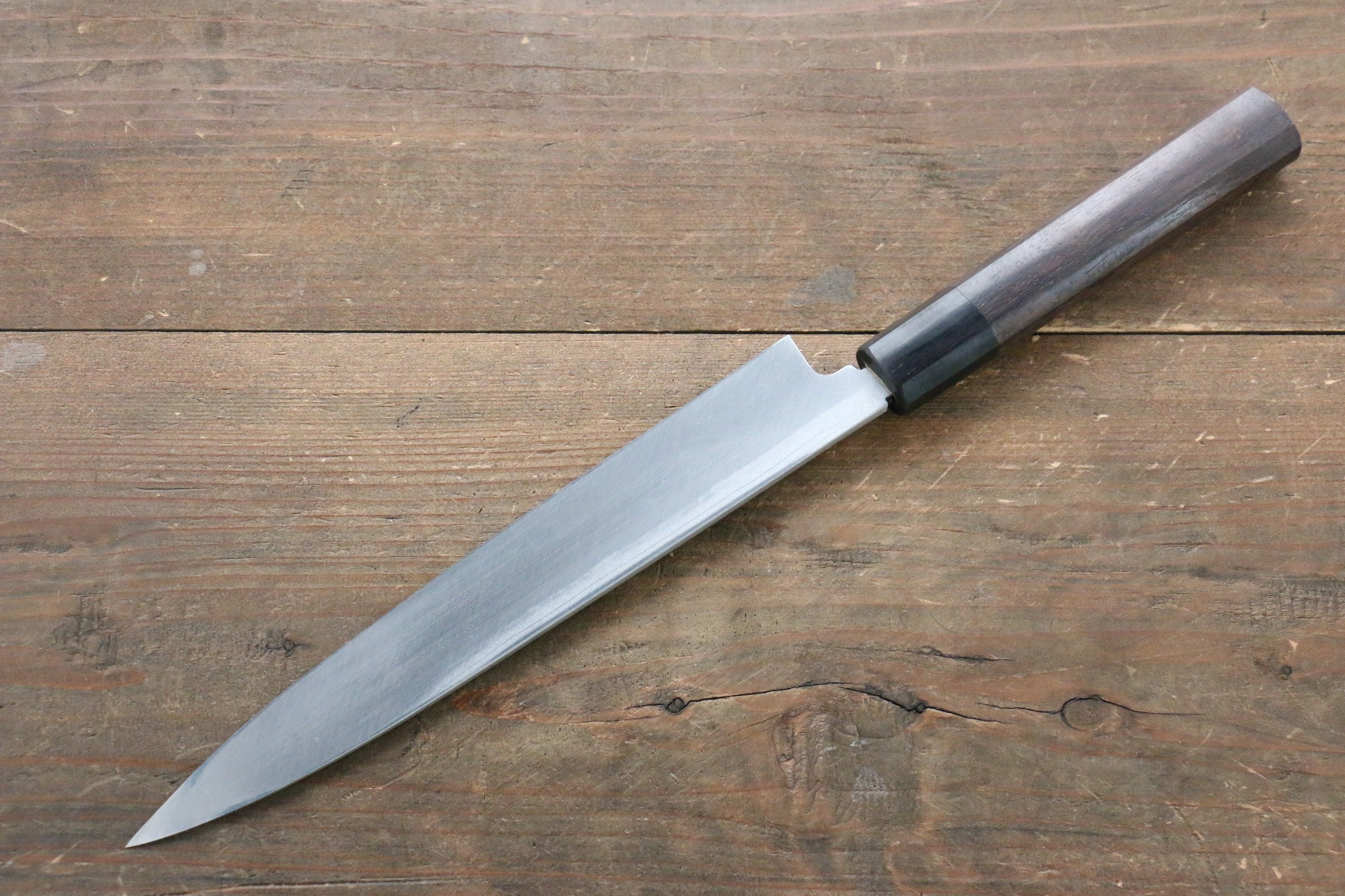 [Left Handed] Hideo Kitaoka White Steel No.2 Damascus Yanagiba Japanese Chef Knife 210mm - Japanny - Best Japanese Knife