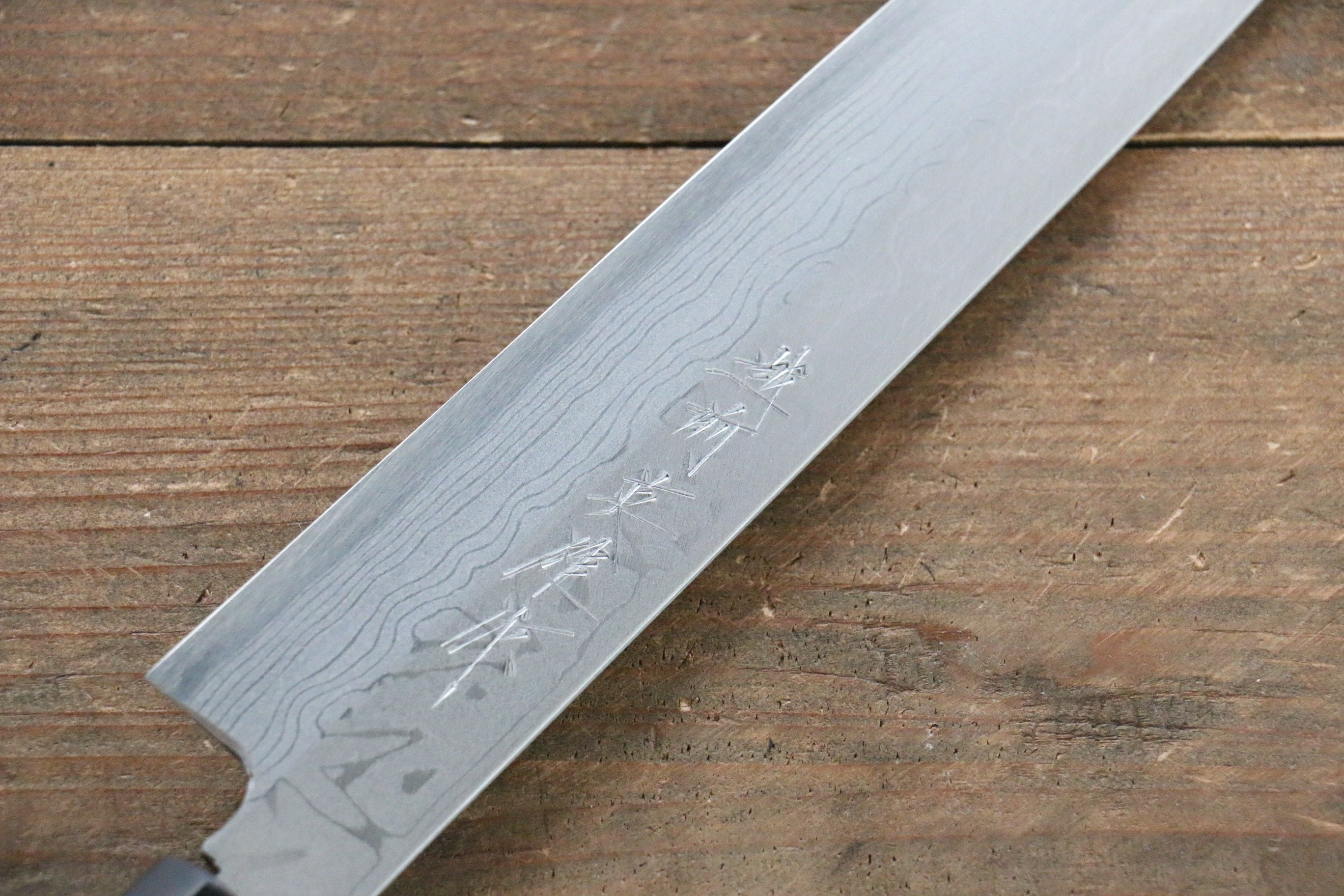 [Left Handed] Hideo Kitaoka White Steel No.2 Damascus Yanagiba Japanese Chef Knife 210mm - Japanny - Best Japanese Knife