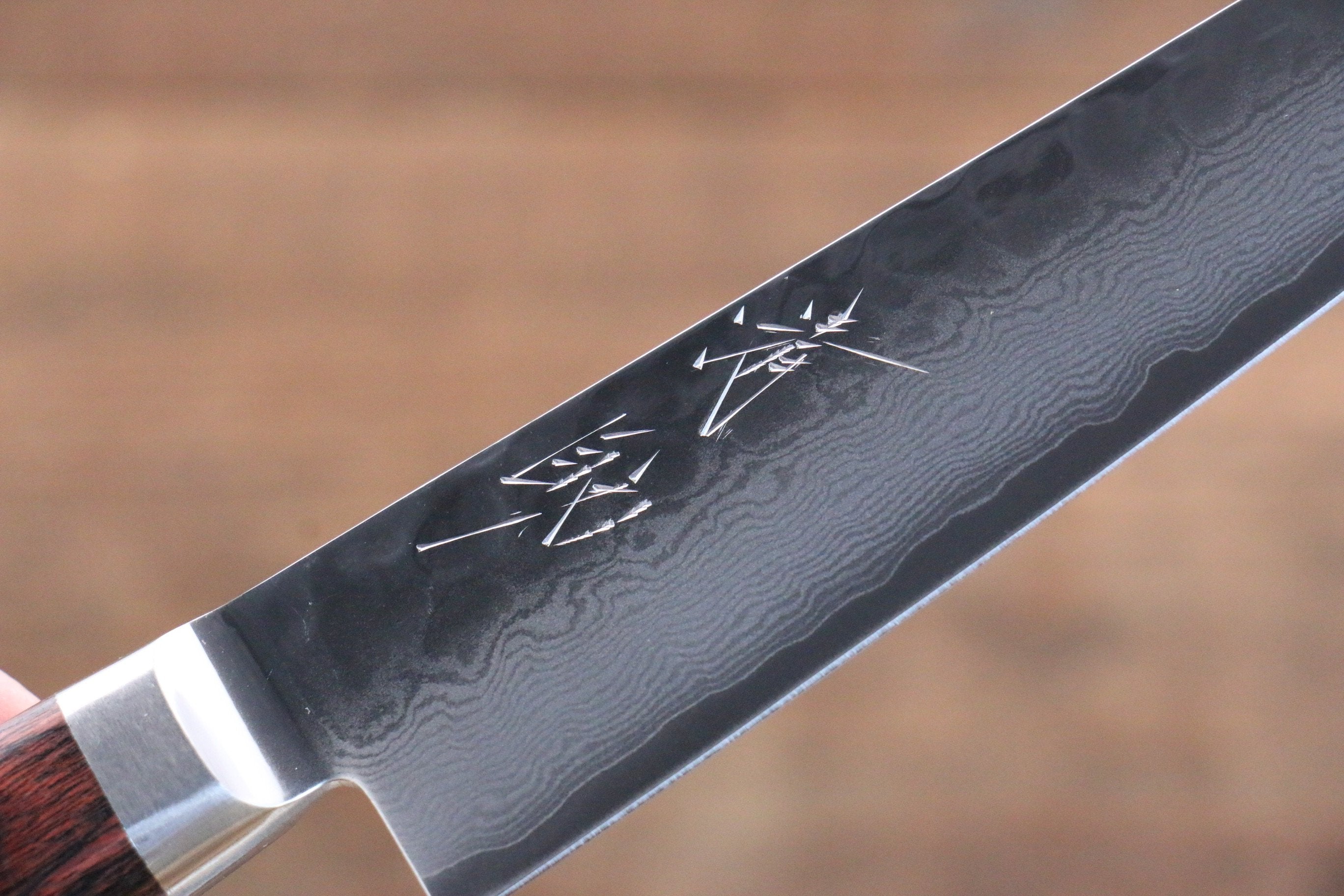 Seisuke VG10 33 Layer Damascus Petty-Utility 135mm Mahogany Handle with Sheath - Japanny - Best Japanese Knife