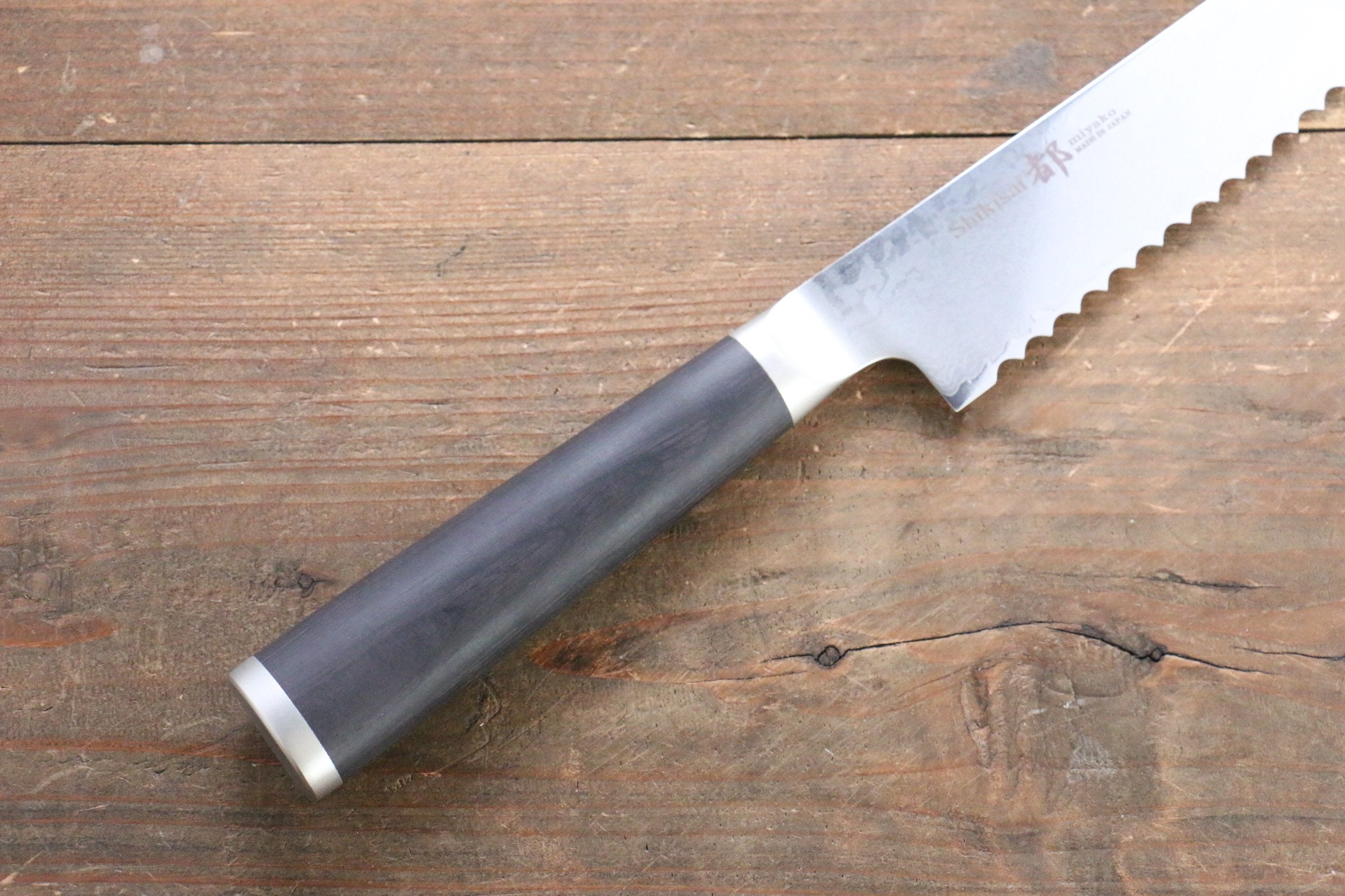Miyako AUS8 33 Layer Damascus Bread Slicer 240mm - Japanny - Best Japanese Knife