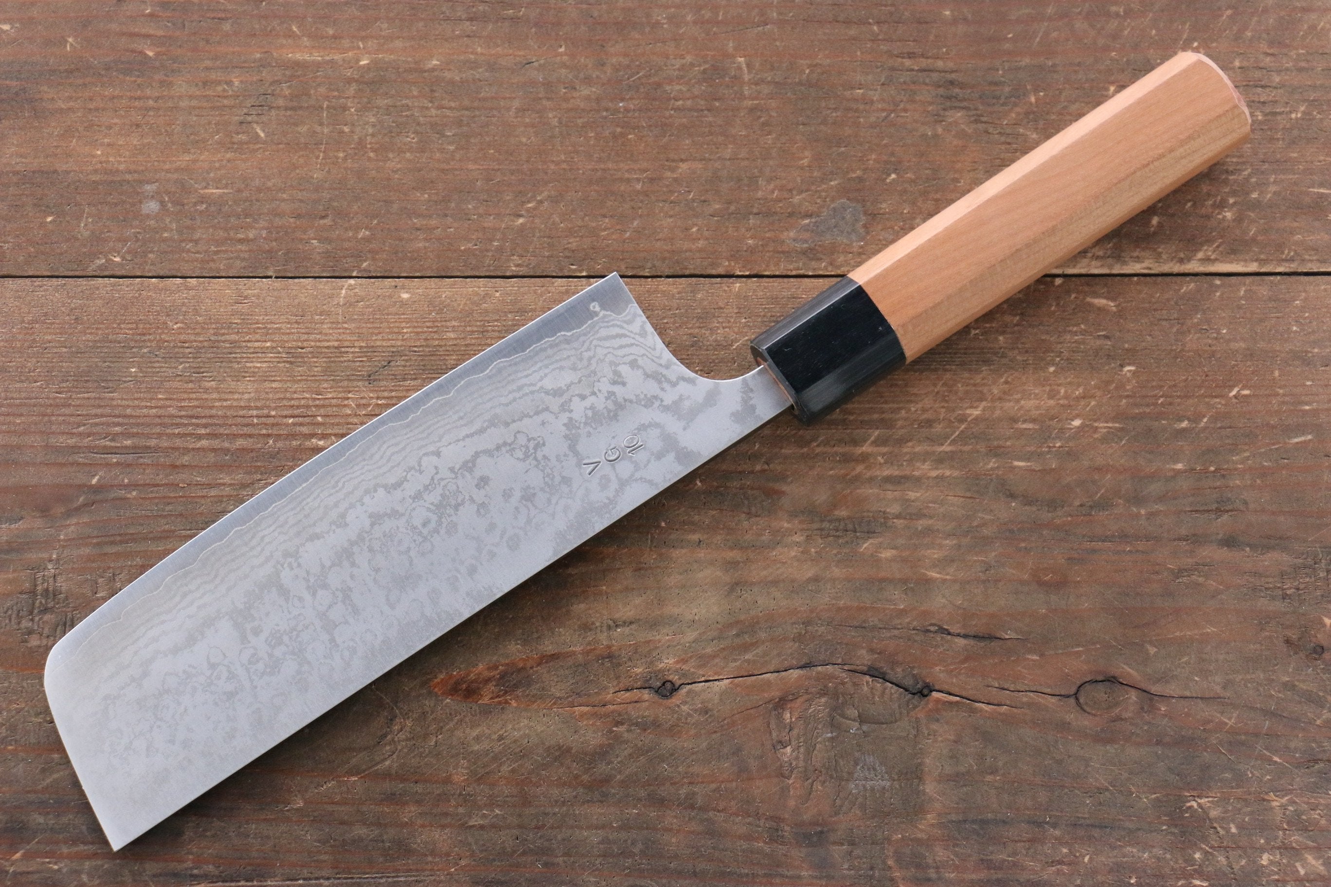 Nao Yamamoto VG10 Damascus Nakiri 165mm Cherry Blossoms Handle - Japanny - Best Japanese Knife