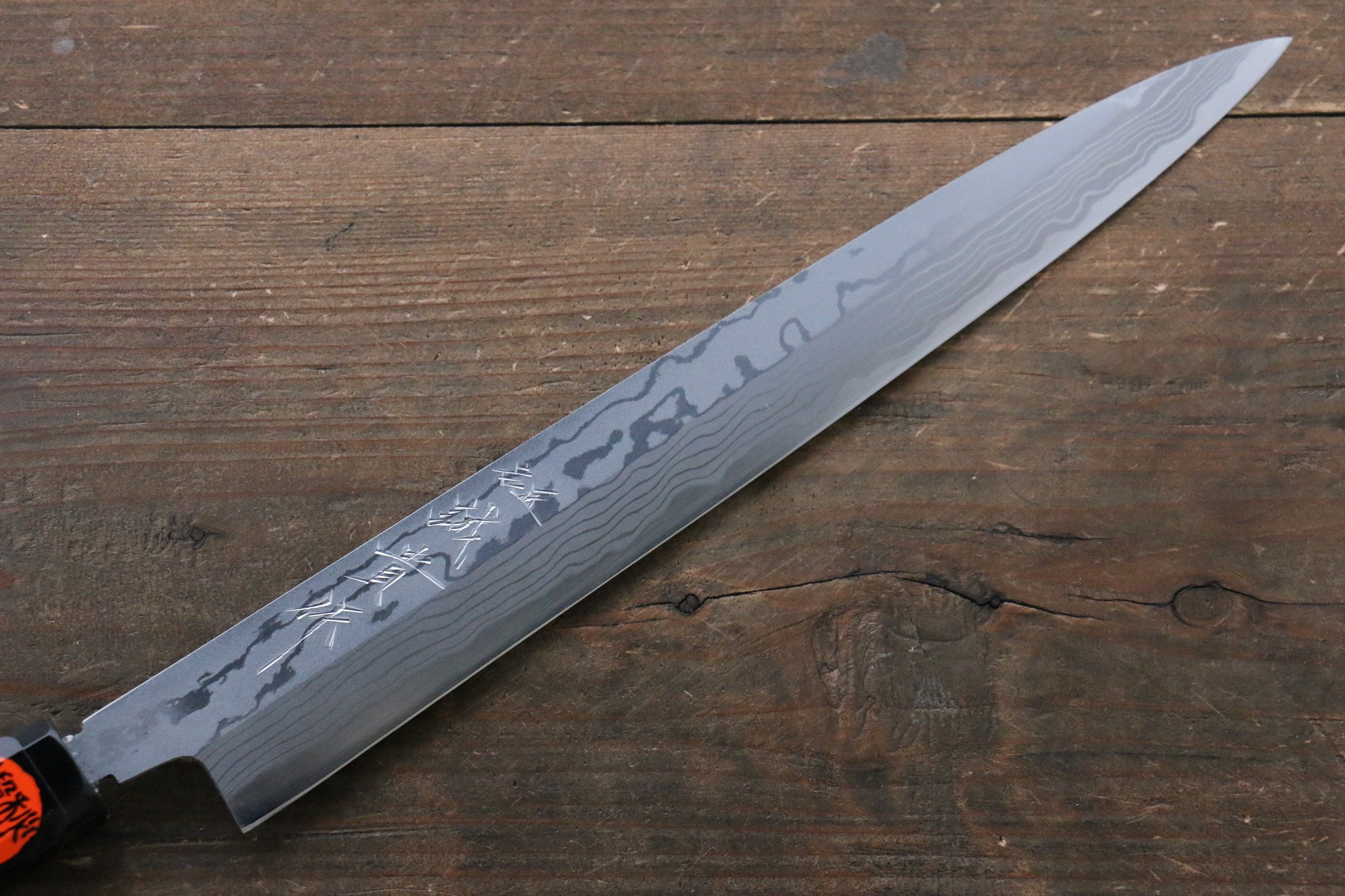Shigeki Tanaka Blue Steel No.2 Damascus Yanagiba 270mm Ebony Wood Handle - Japanny - Best Japanese Knife