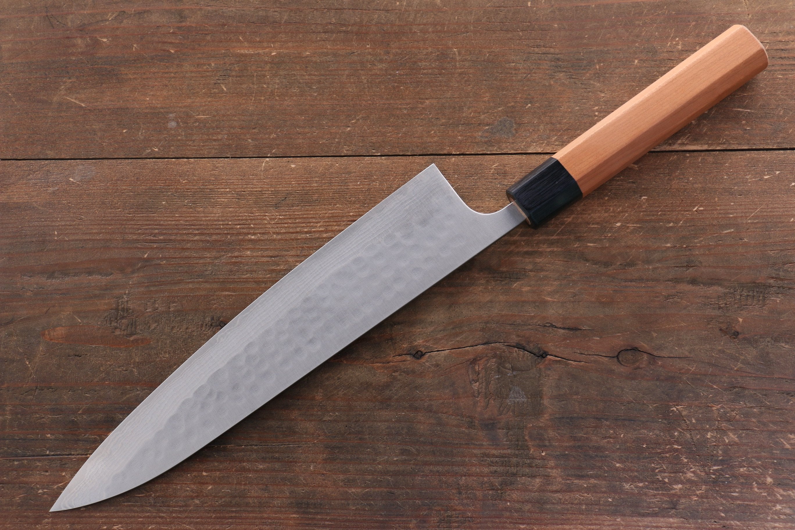 Nao Yamamoto SRS13 Black Damascus Gyuto 210mm Cherry Blossoms Handle - Japanny - Best Japanese Knife