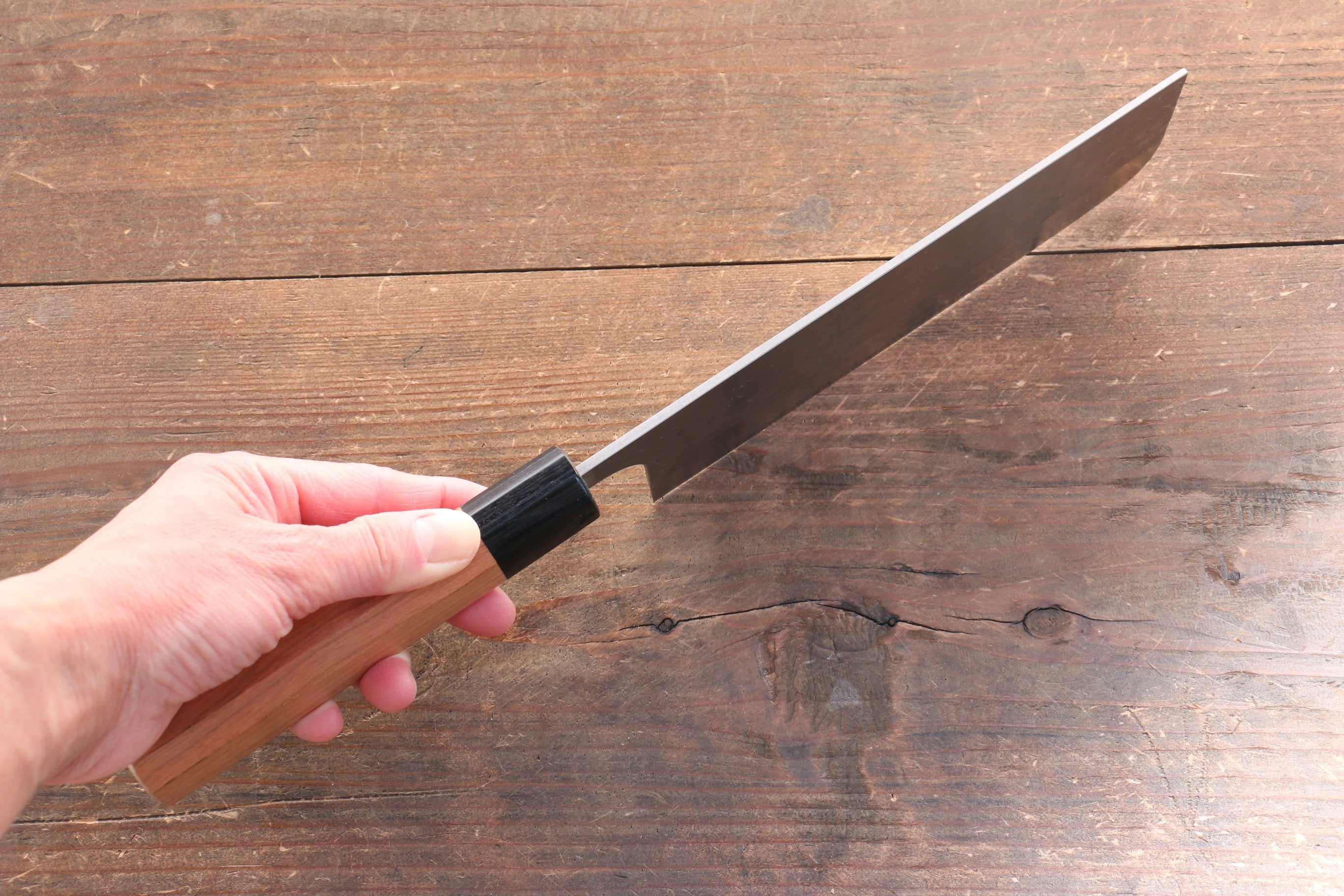 Nao Yamamoto SRS13 Black Damascus Nakiri 165mm Cherry Blossoms Handle - Japanny - Best Japanese Knife