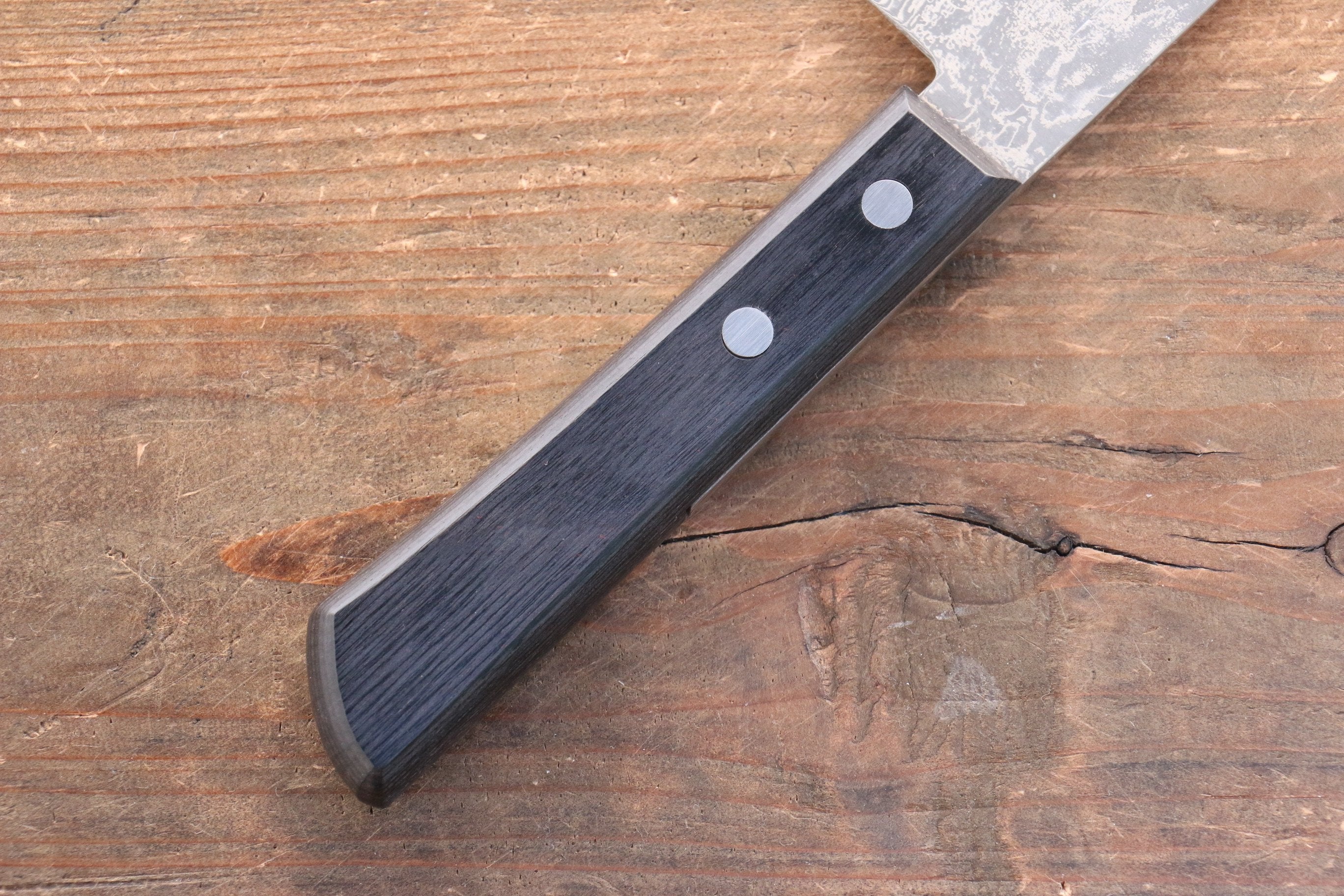 Nao Yamamoto VG10 Black Damascus Gyuto 180mm Black Pakka wood Handle - Japanny - Best Japanese Knife