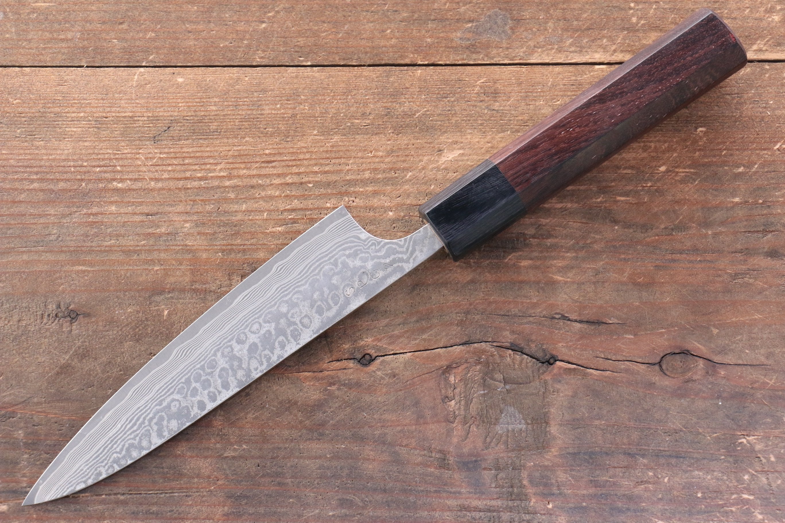 Nao Yamamoto SG2 Black Damascus Petty-Utility 140mm Shitan Handle - Japanny - Best Japanese Knife