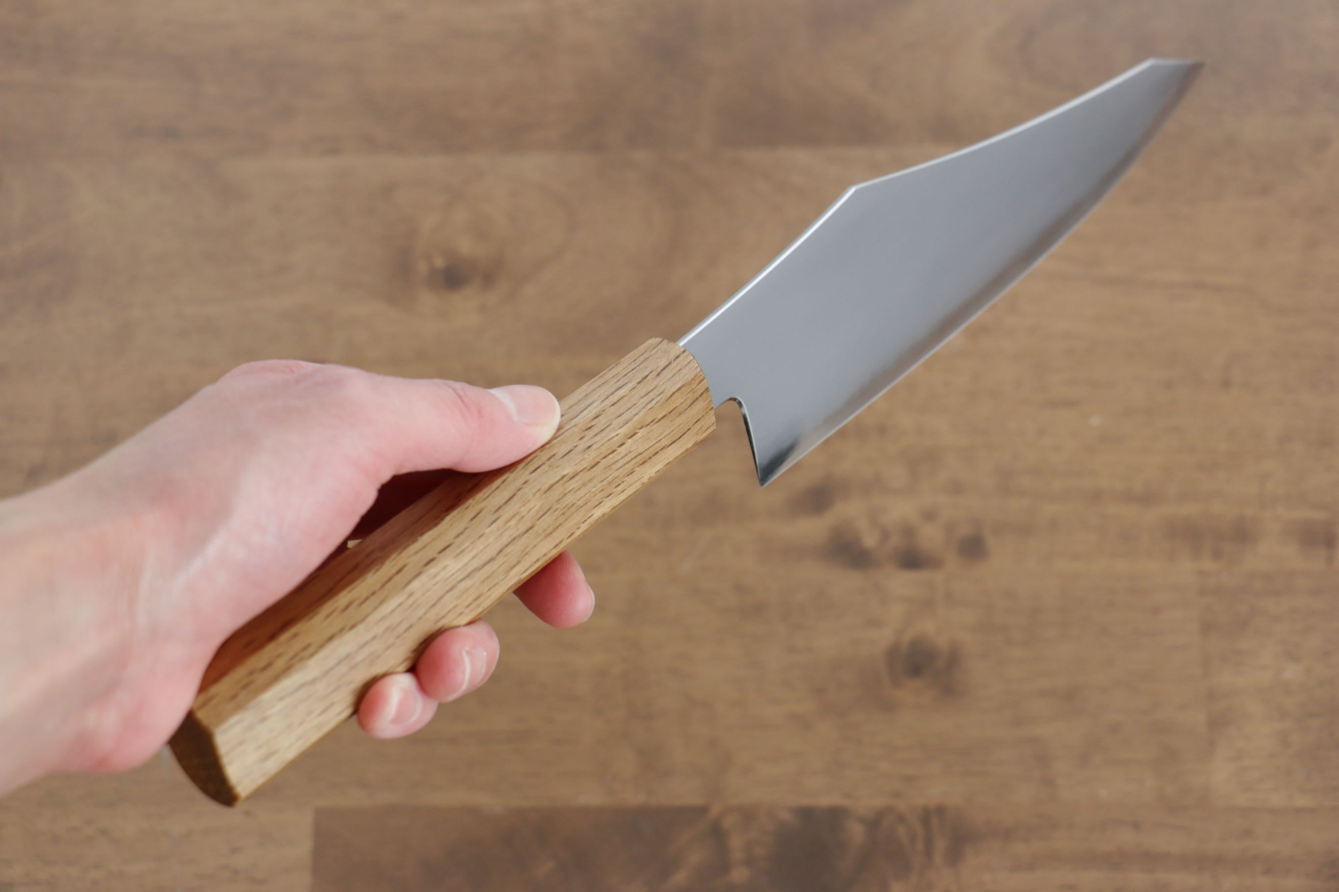 Jikko Fujisan Blue Steel No.2 Santoku  180mm Oak Handle - Japanny - Best Japanese Knife