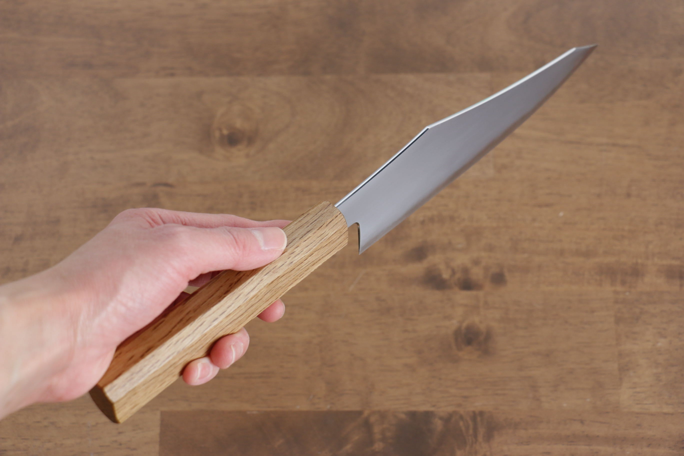 Jikko Fujisan Blue Steel No.2 Santoku  180mm Oak Handle - Japanny - Best Japanese Knife