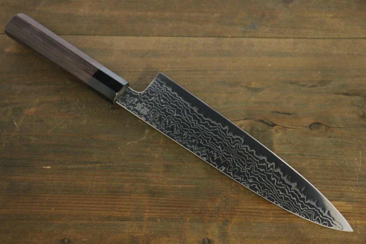 Sukenari ZDP189 Damascus Gyuto 240mm Shitan Handle - Japanny - Best Japanese Knife